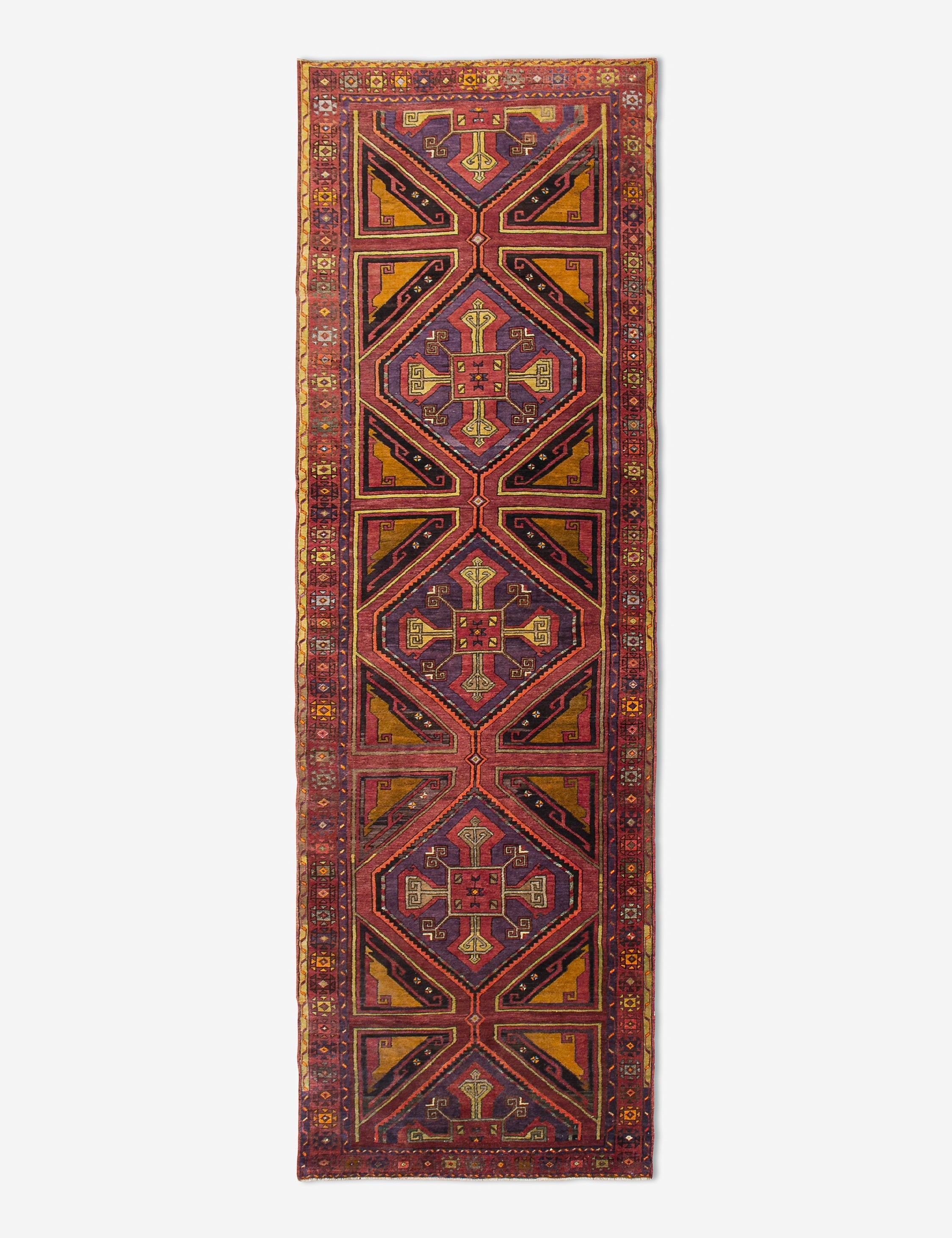 Lulu and Georgia - Vintage Turkish Hand - Knotted Wool Runner Rug No. 242, 4' x 14'1"