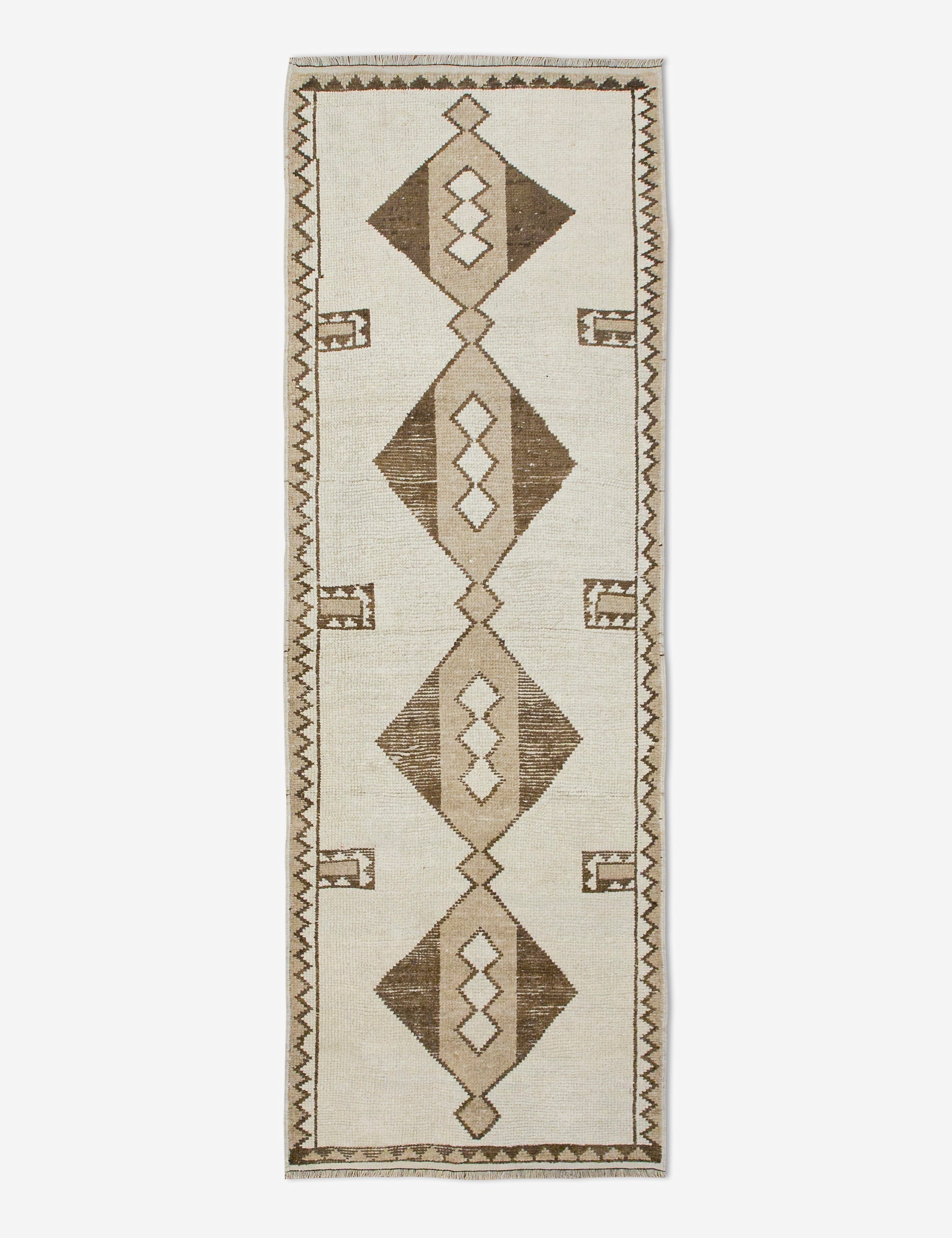 Lulu and Georgia - Vintage Turkish Hand - Knotted Wool Runner Rug No. 245, 3'3" x 10'4"