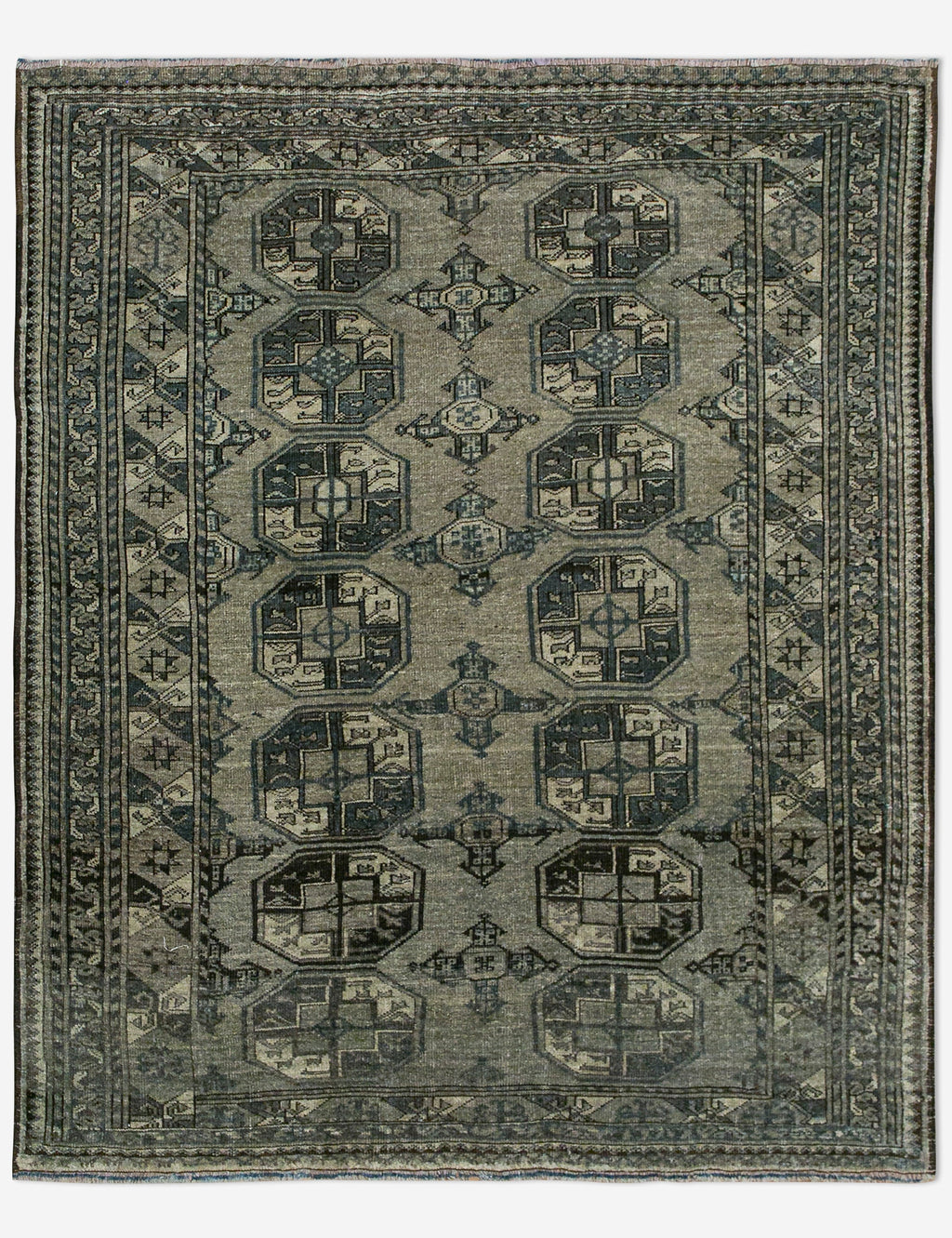 Lulu and Georgia - Vintage Turkish Hand - Knotted Wool Rug No. 460, 4'6" x 5'2"