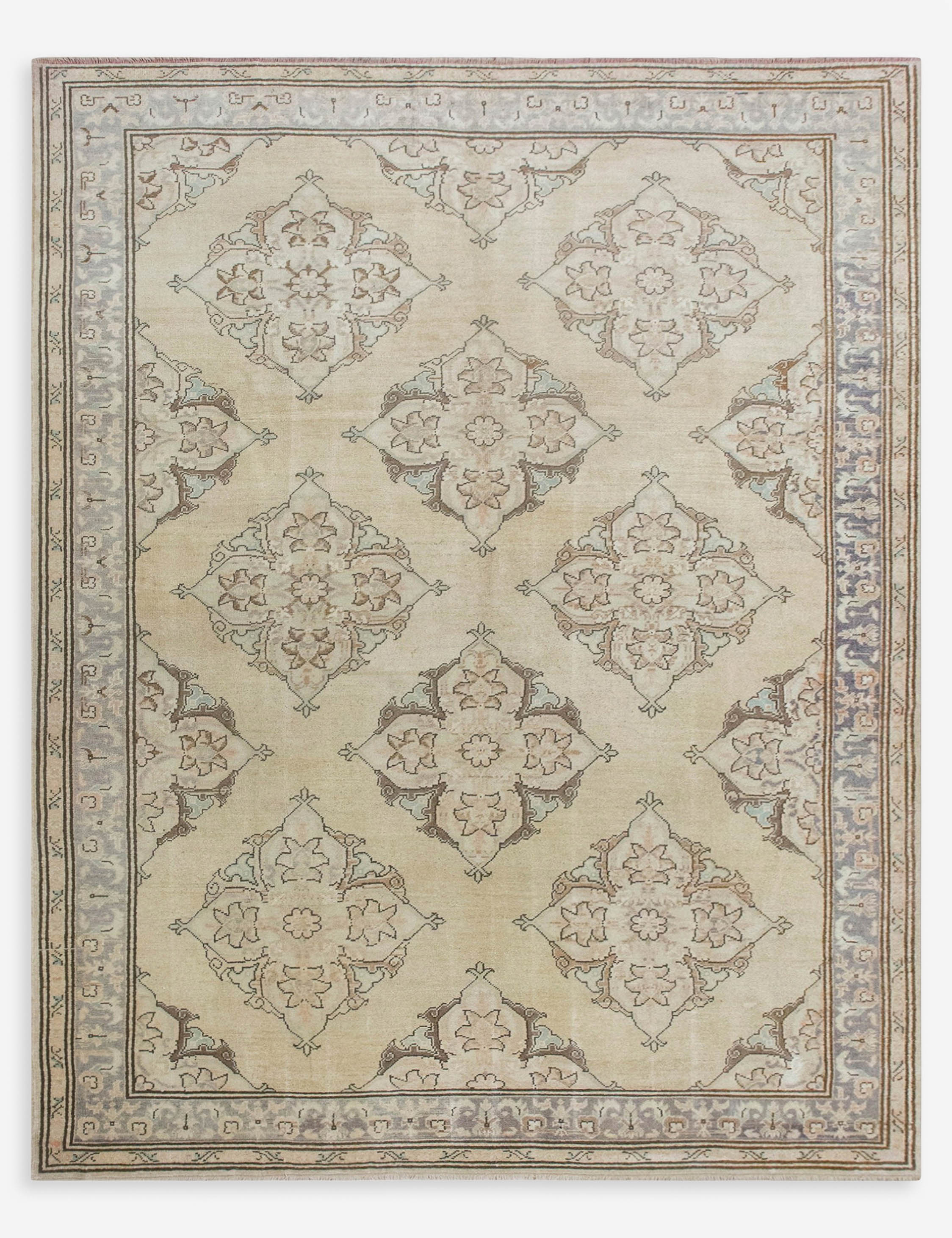 Lulu and Georgia - Vintage Turkish Hand - Knotted Wool Rug No. 588, 6'7" x 9'4"