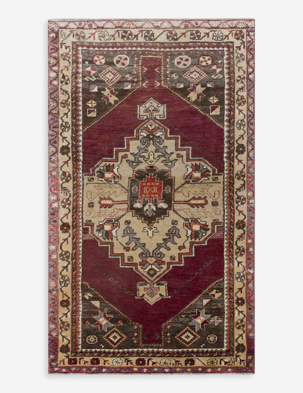 Lulu and Georgia - Vintage Turkish Hand - Knotted Wool Rug No. 590, 2'5" x 4'4"
