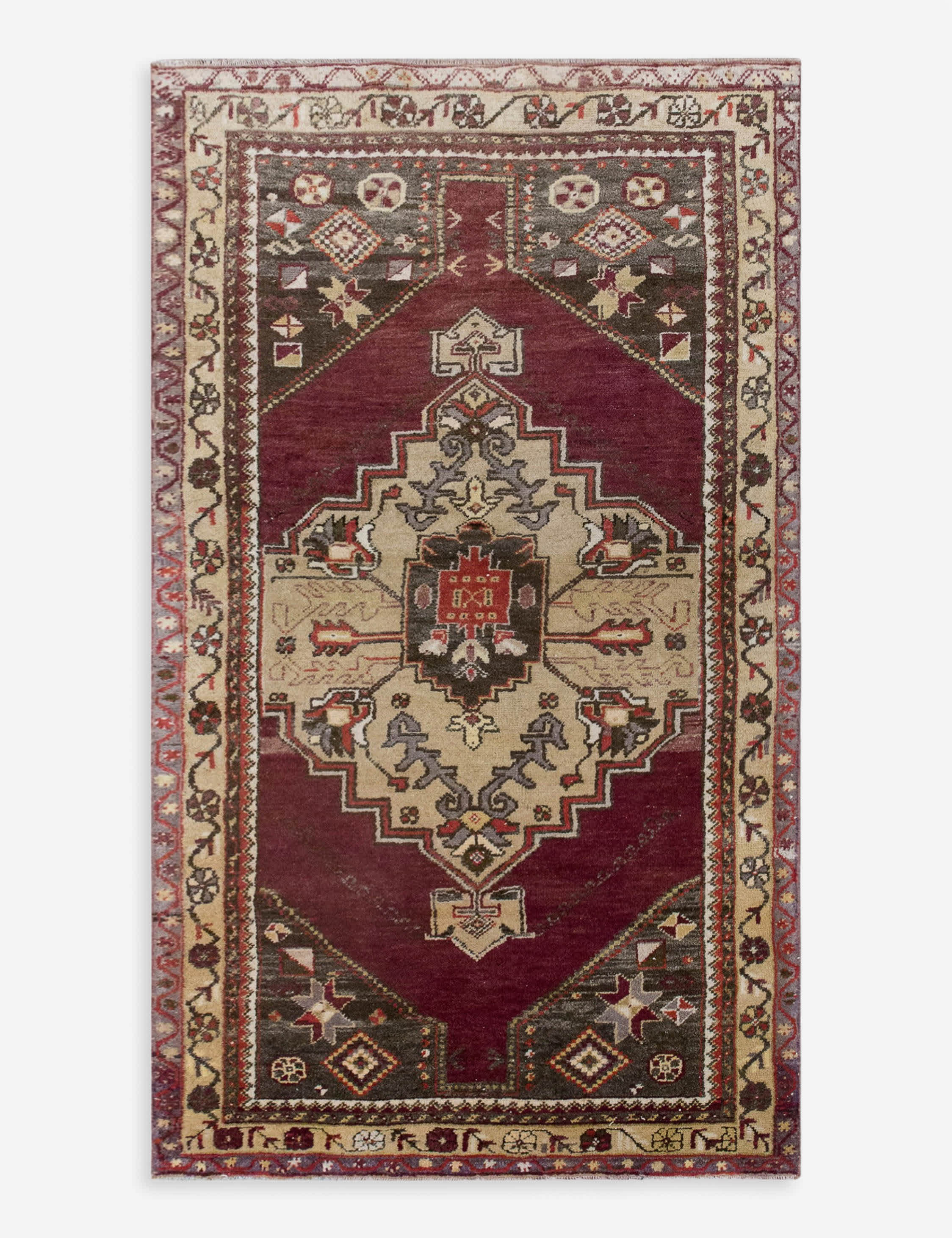 Lulu and Georgia - Vintage Turkish Hand - Knotted Wool Rug No. 590, 2'5" x 4'4"
