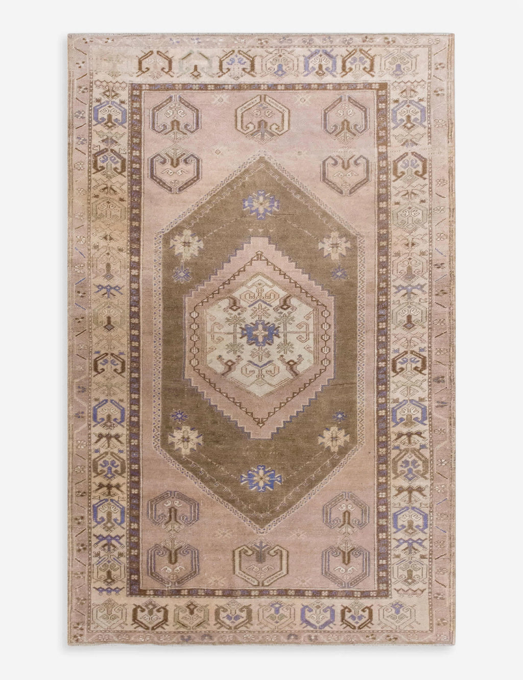 Lulu and Georgia - Vintage Turkish Hand - Knotted Wool Rug No. 594, 4' x 7'7"