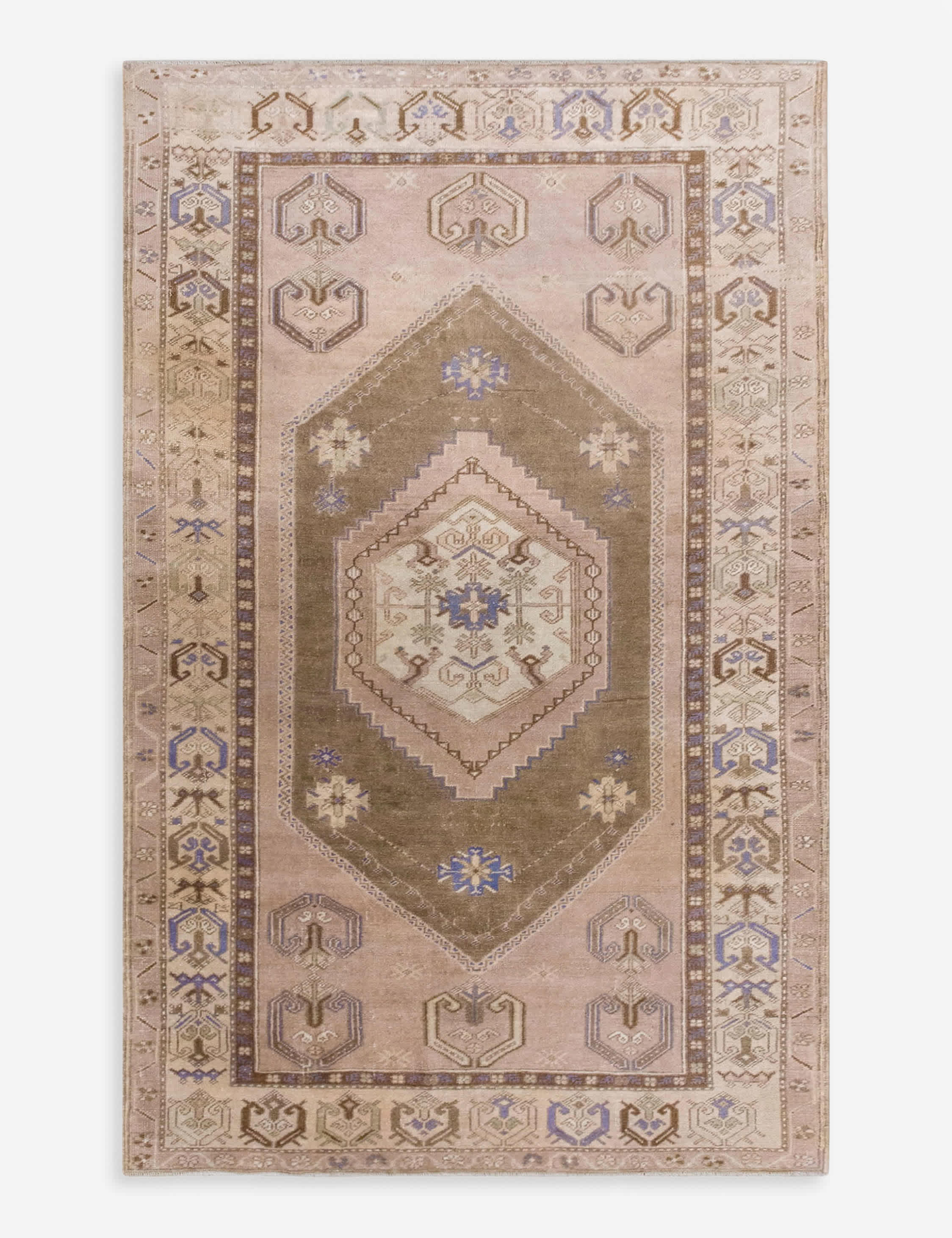 Lulu and Georgia - Vintage Turkish Hand - Knotted Wool Rug No. 594, 4' x 7'7"