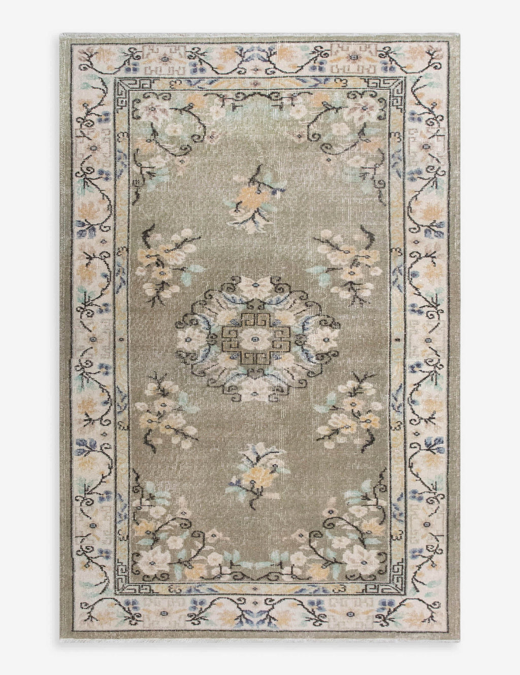 Lulu and Georgia - Vintage Turkish Hand - Knotted Wool Rug No. 598, 4'2" x 7'3"