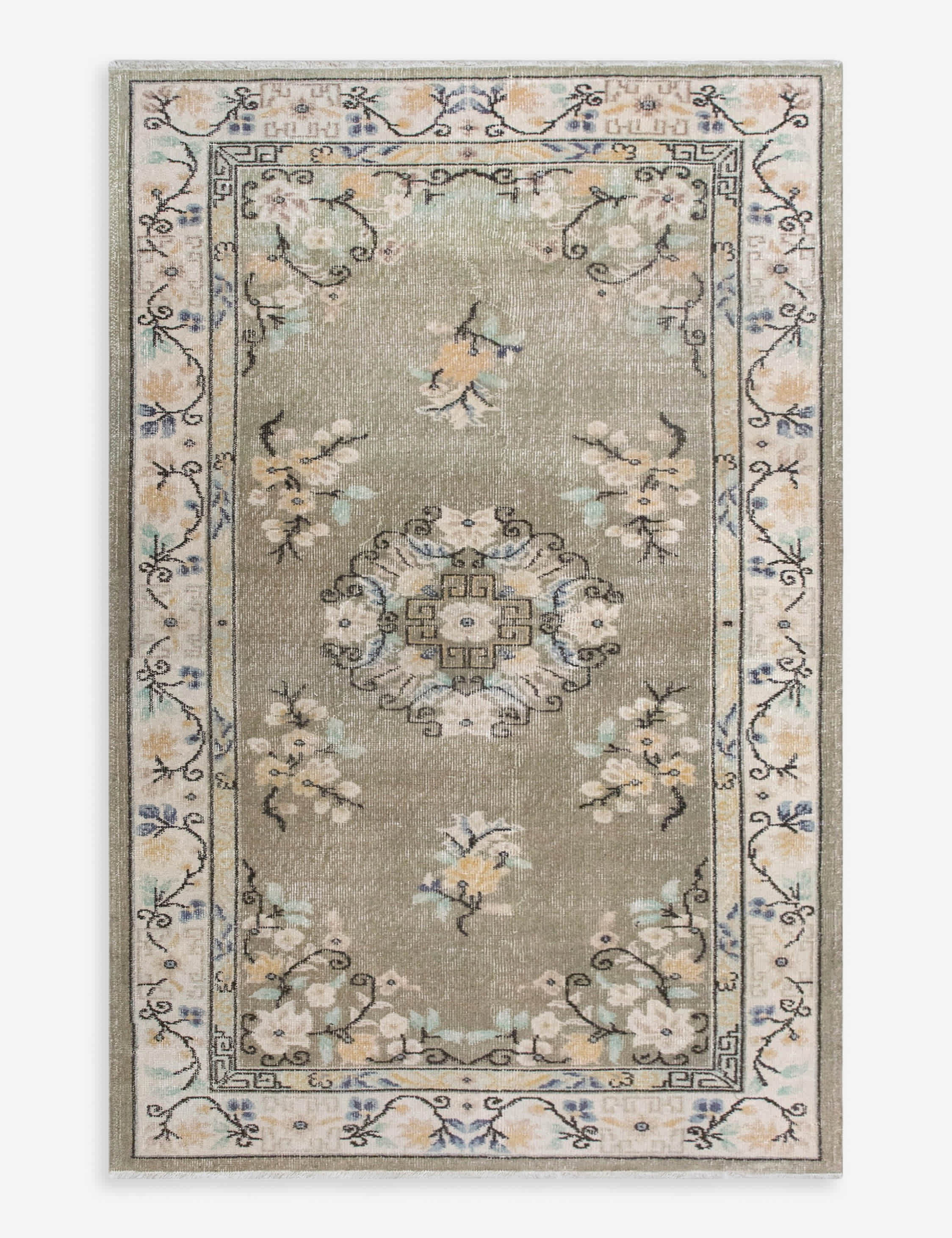 Lulu and Georgia - Vintage Turkish Hand - Knotted Wool Rug No. 598, 4'2" x 7'3"