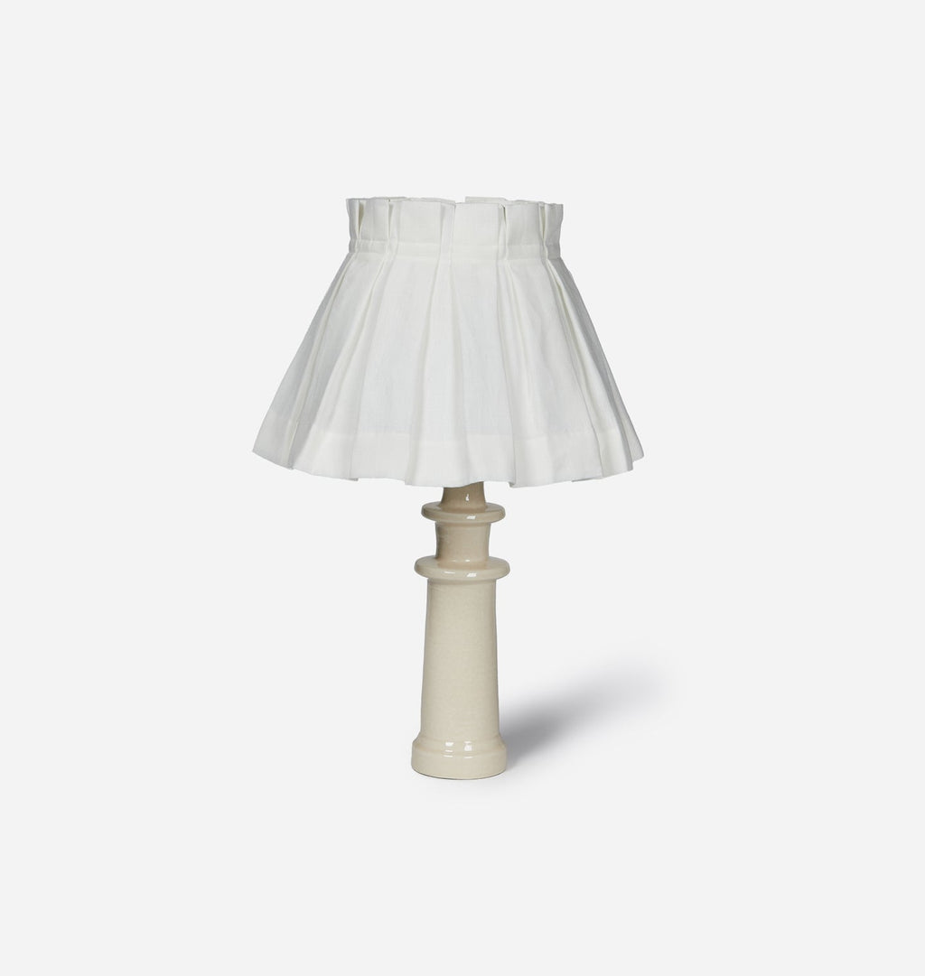Amber Interiors - White Linen Table Lamp Shade