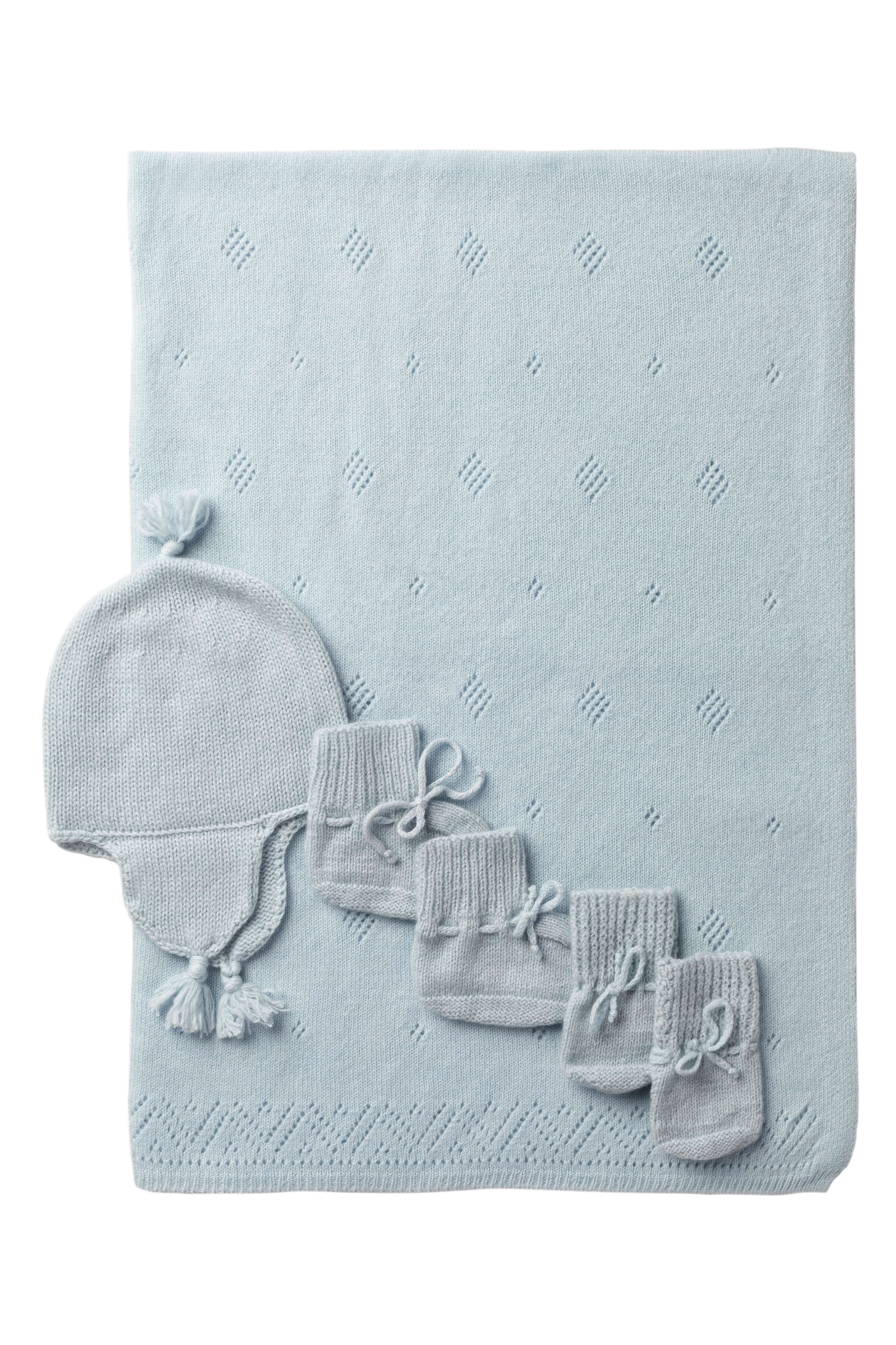 Johnstons of Elgin - Baby's Blue Cashmere Gift Set