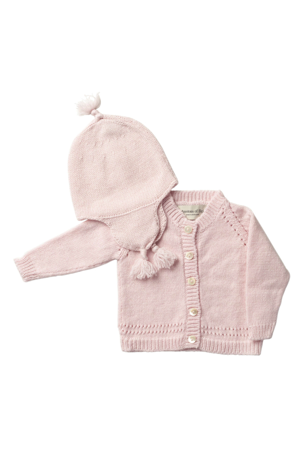 Johnstons of Elgin - Baby's Pink Cashmere Cardigan Gift Set