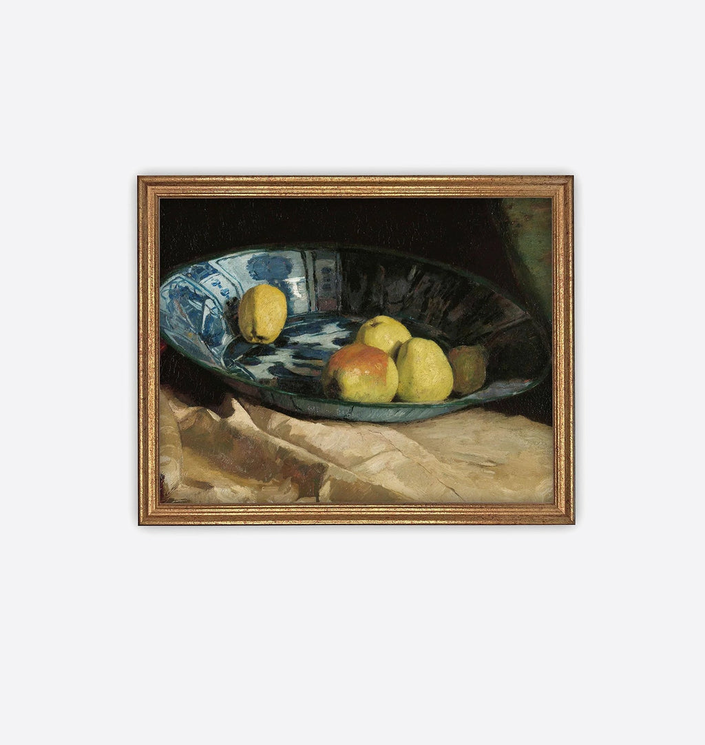 Amber Interiors - Apples in a Delft Bowl Framed Print