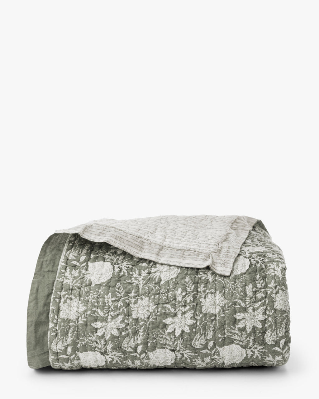 McGee & Co - Audrey Sage Block Print Quilt