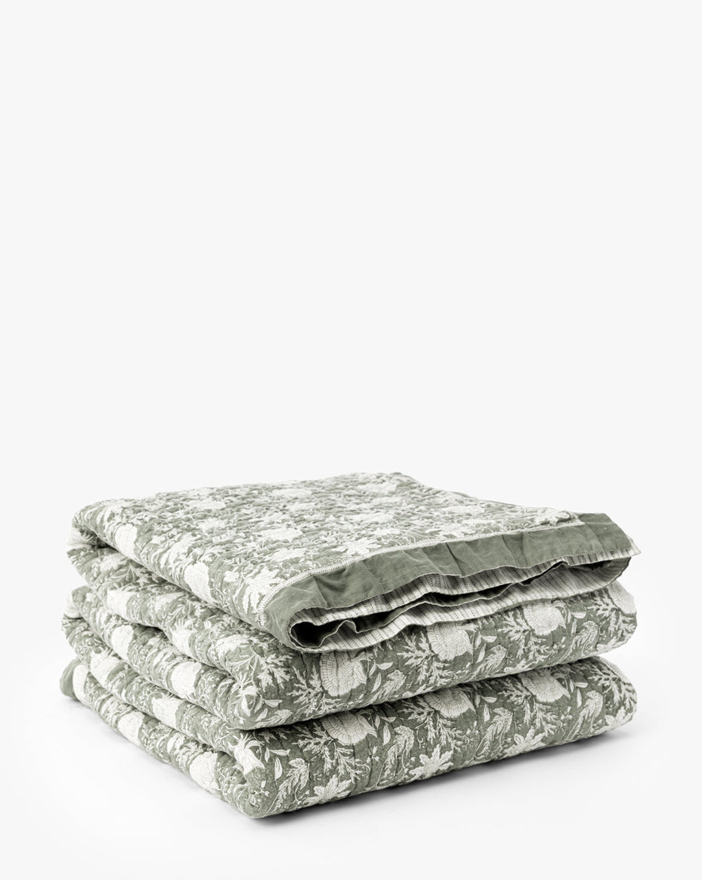 McGee & Co - Audrey Sage Block Print Quilt