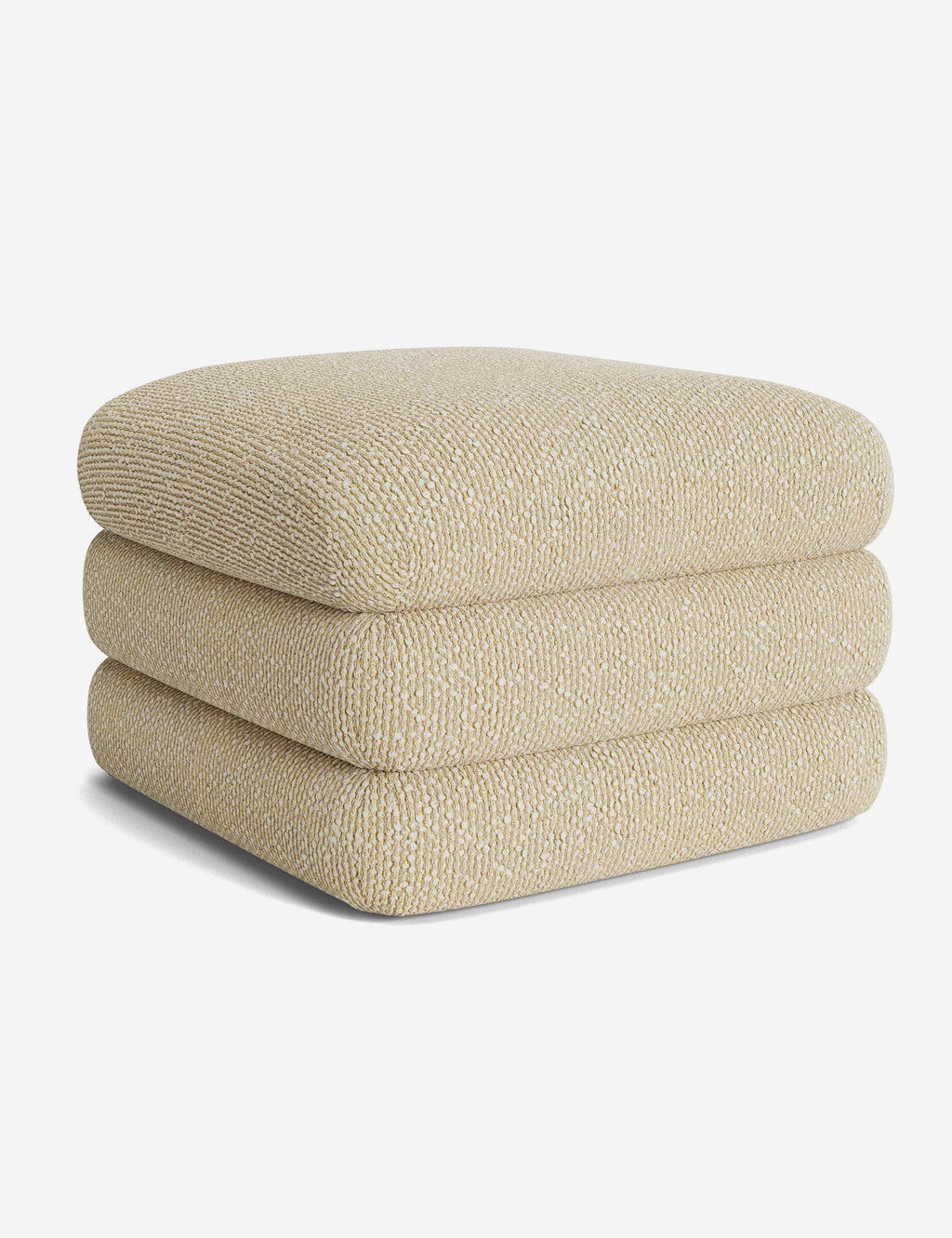 Lulu and Georgia - Open Box: Babs Ottoman, Ivory Basket Boucle by Sarah Sherman Samuel