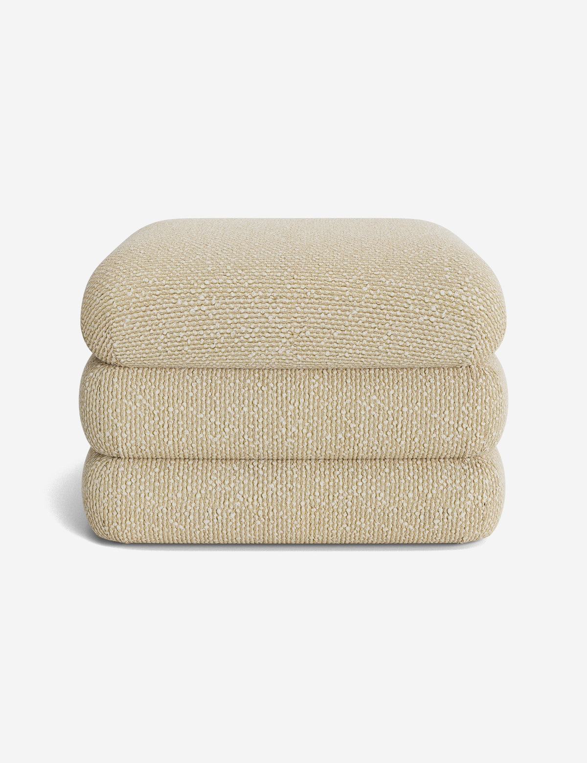 Lulu and Georgia - Open Box: Babs Ottoman, Ivory Basket Boucle by Sarah Sherman Samuel