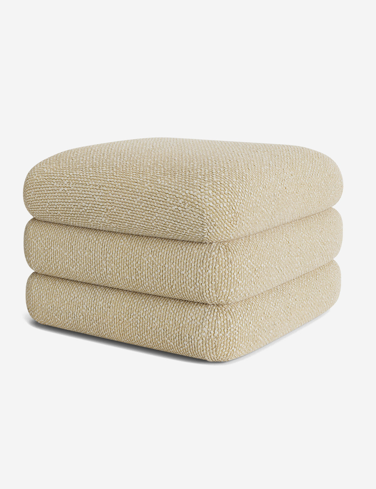 Lulu and Georgia - Open Box: Babs Ottoman, Ivory Basket Boucle by Sarah Sherman Samuel