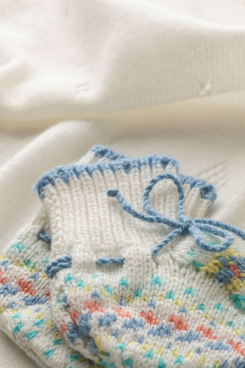 Johnstons of Elgin - Blue Fairisle Cashmere Baby Booties