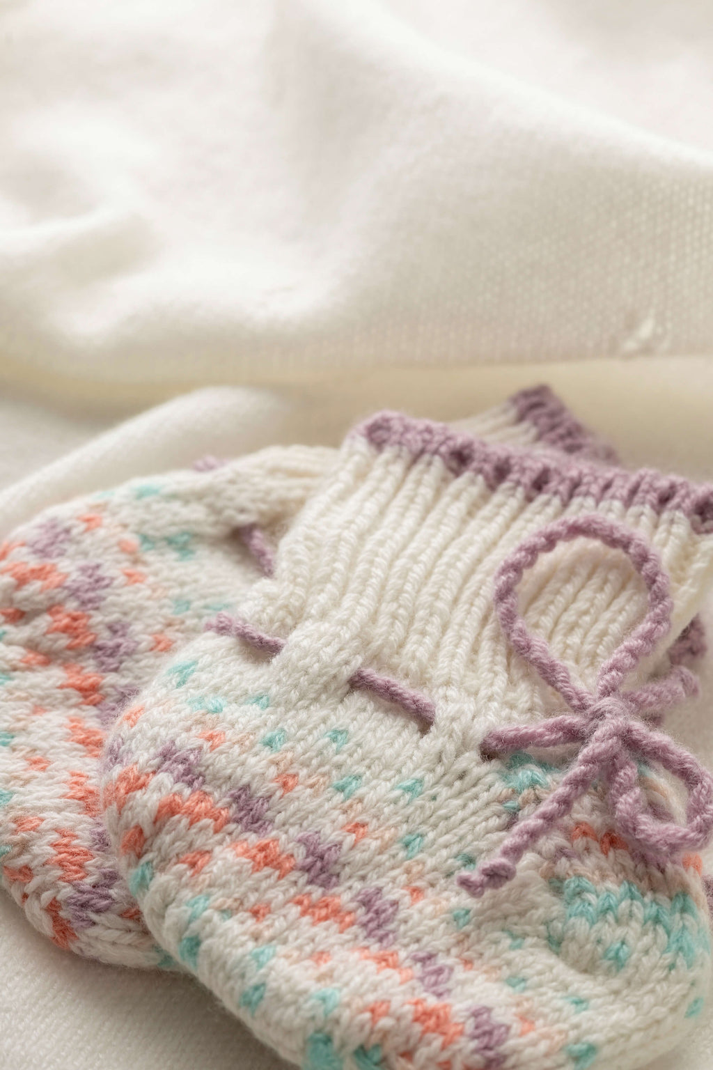 Johnstons of Elgin - Pink Fairisle Cashmere Baby Booties