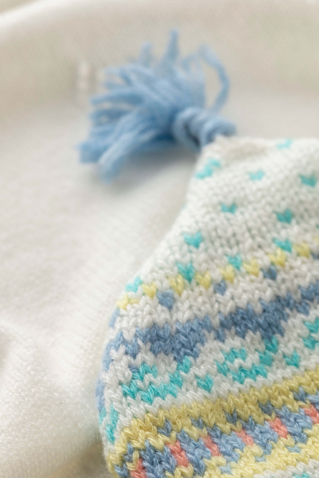 Johnstons of Elgin - Blue Cashmere Fairisle Baby Hat