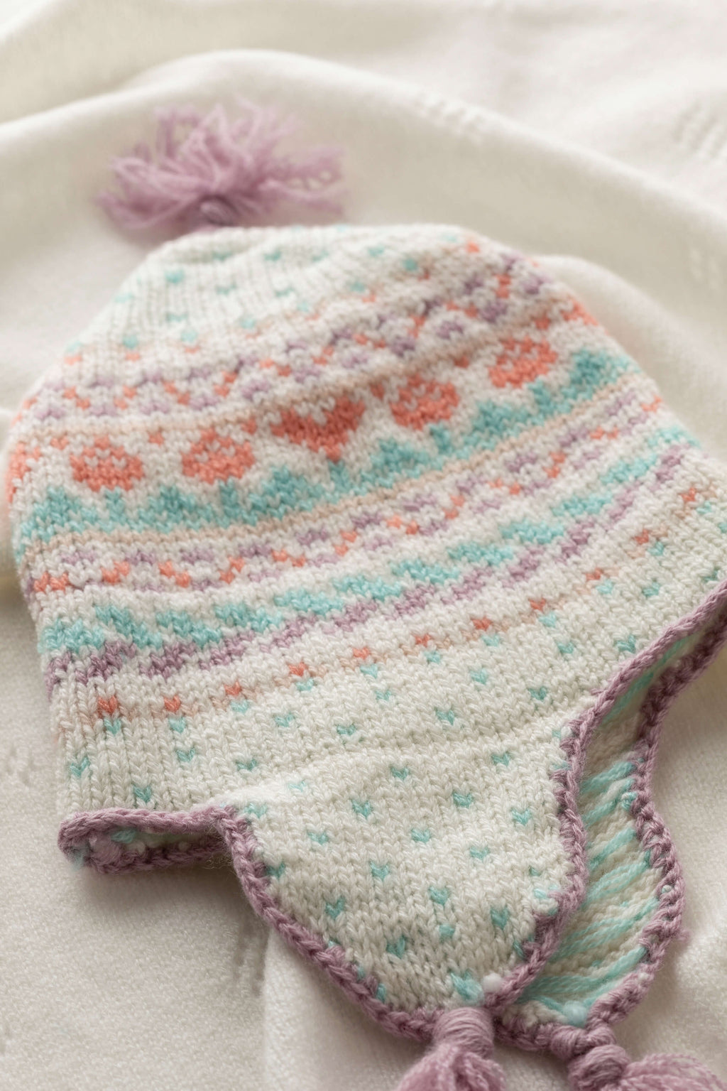 Johnstons of Elgin - Pink Cashmere Fairisle Baby Hat