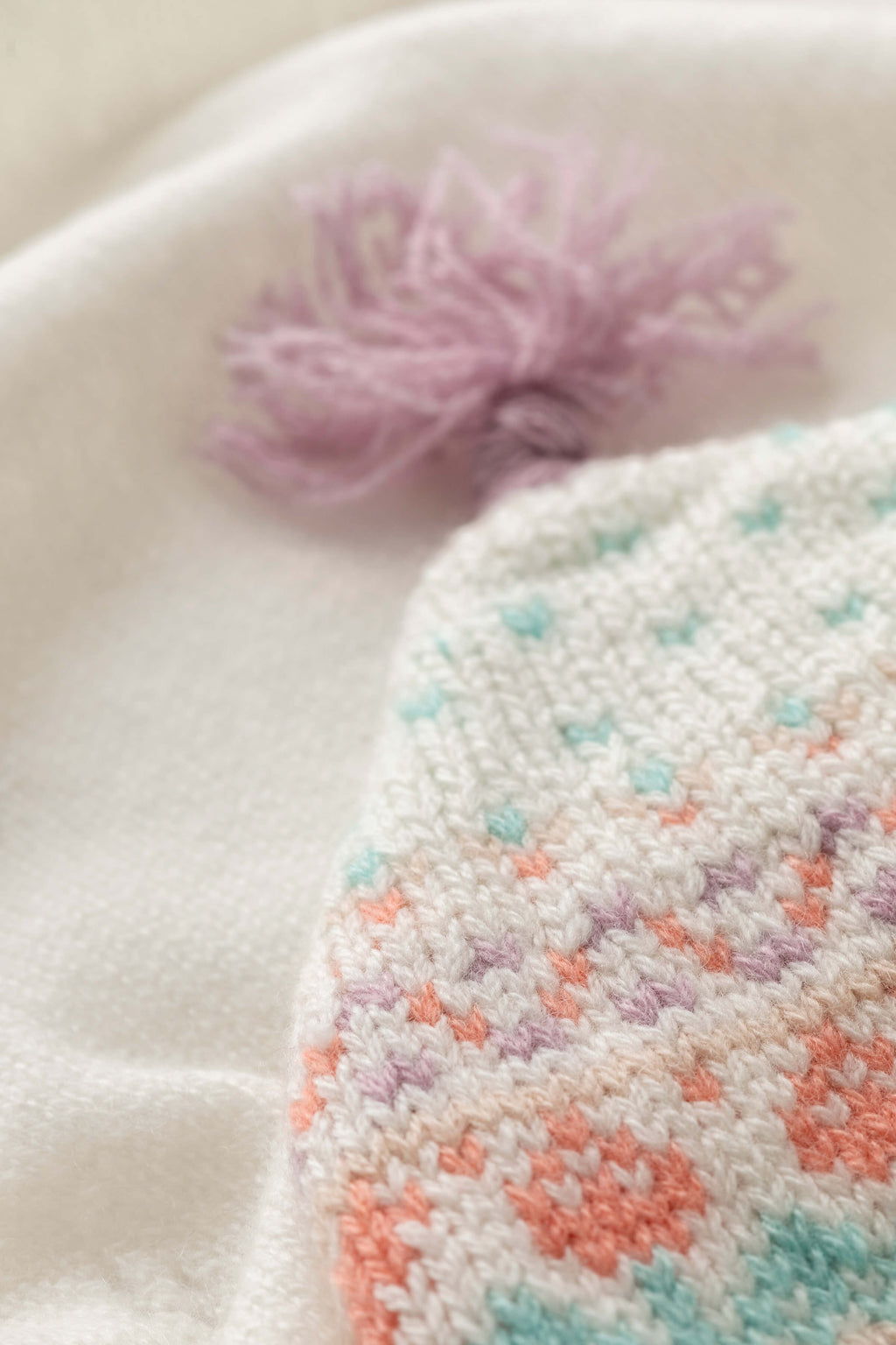Johnstons of Elgin - Pink Cashmere Fairisle Baby Hat