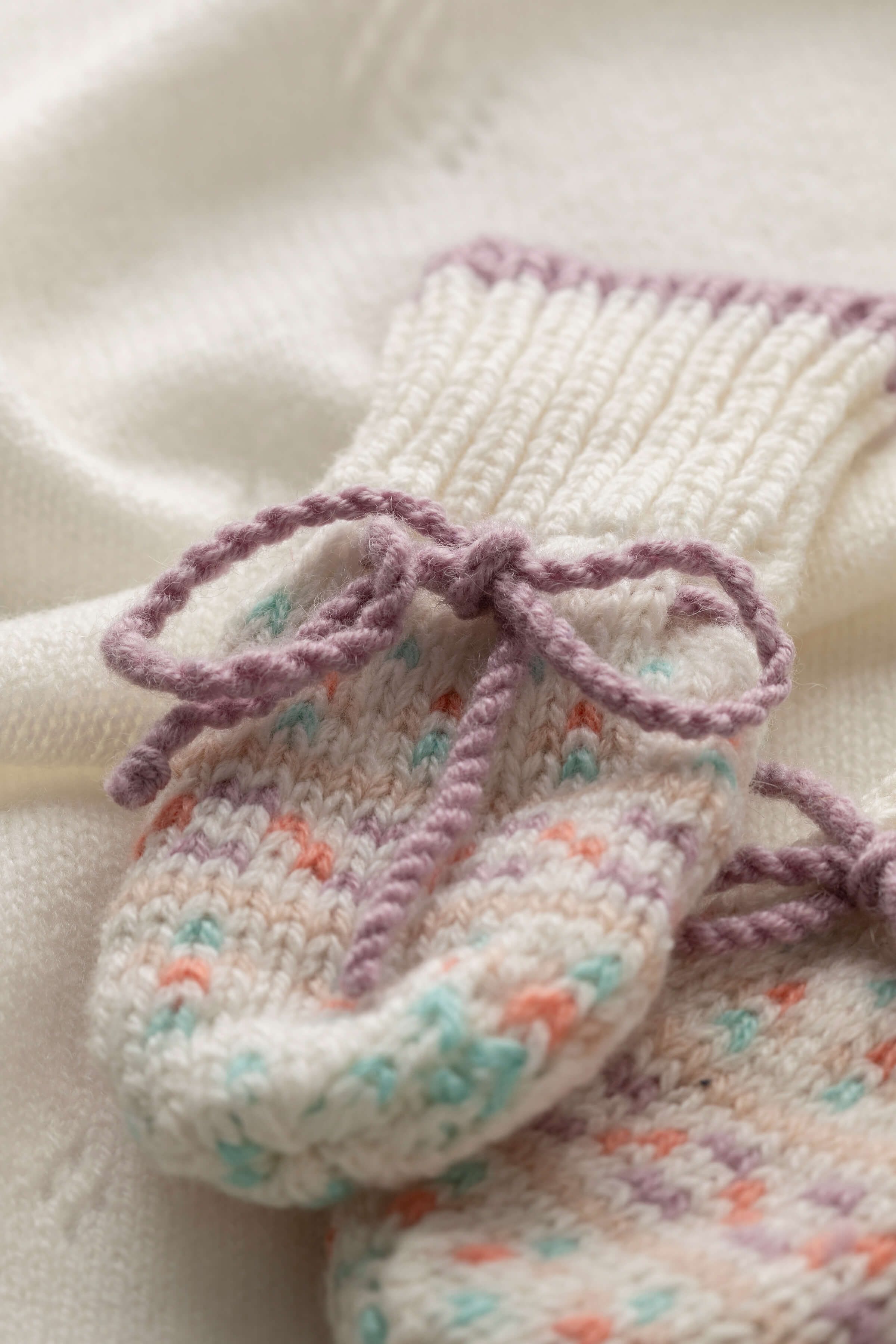 Johnstons of Elgin - Pink Cashmere Fairisle Baby Mittens