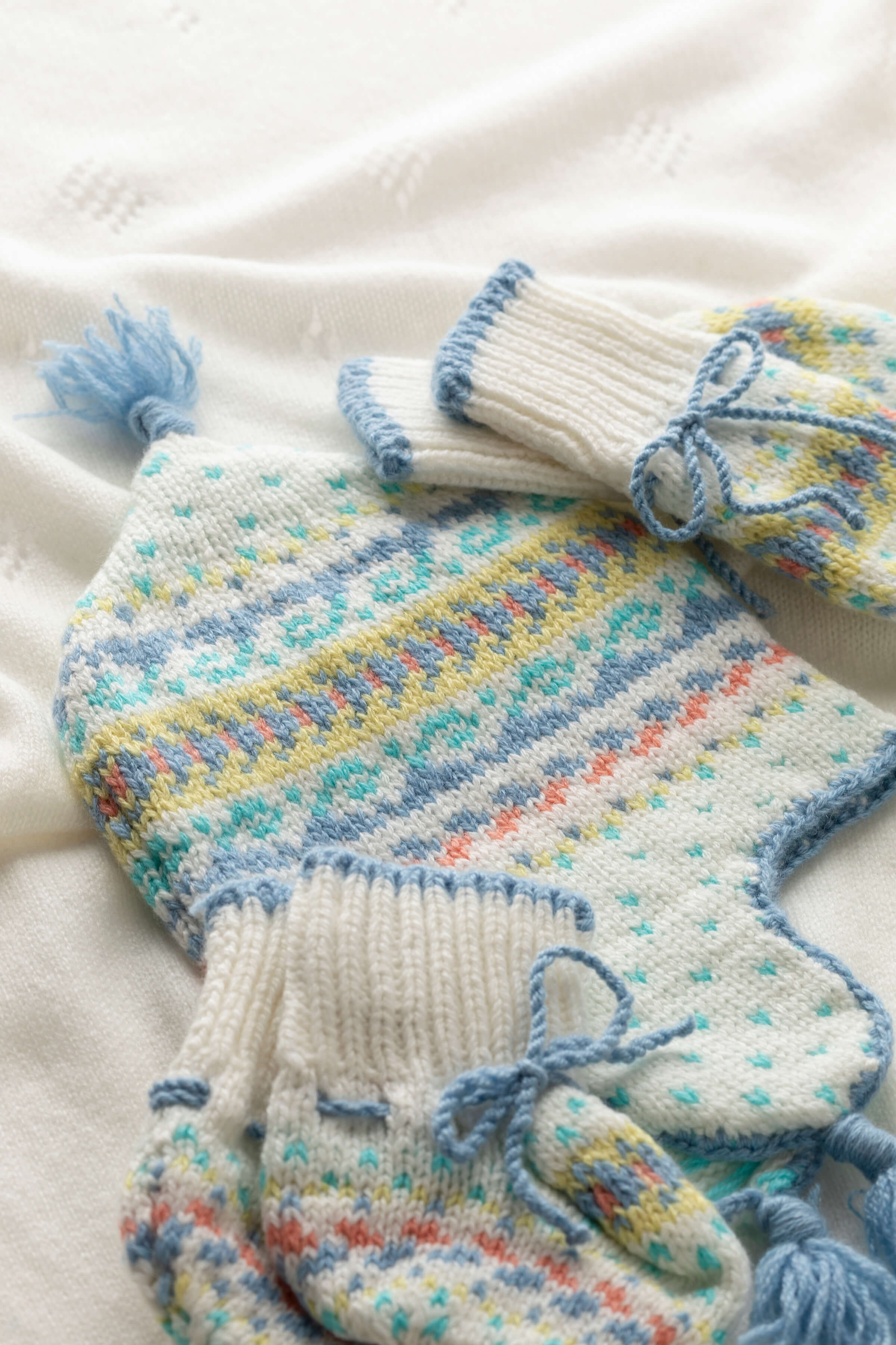 Johnstons of Elgin - Baby's Blue Fairisle Accessories Gift Set