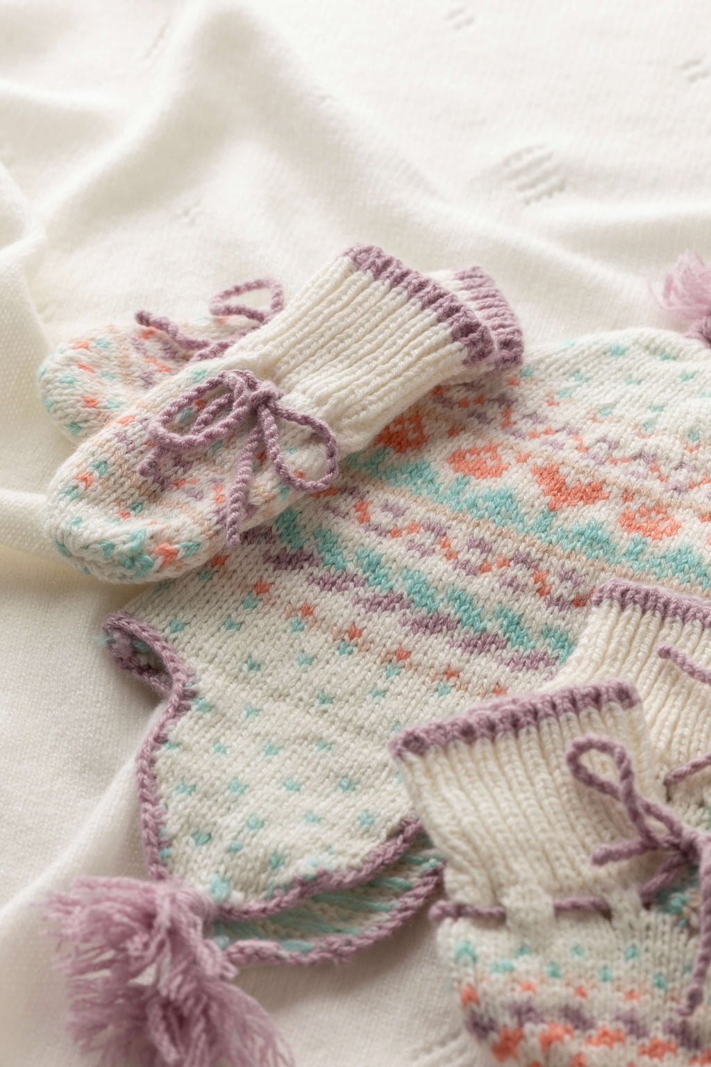 Johnstons of Elgin - Baby's Pink Fairisle Accessories Gift Set