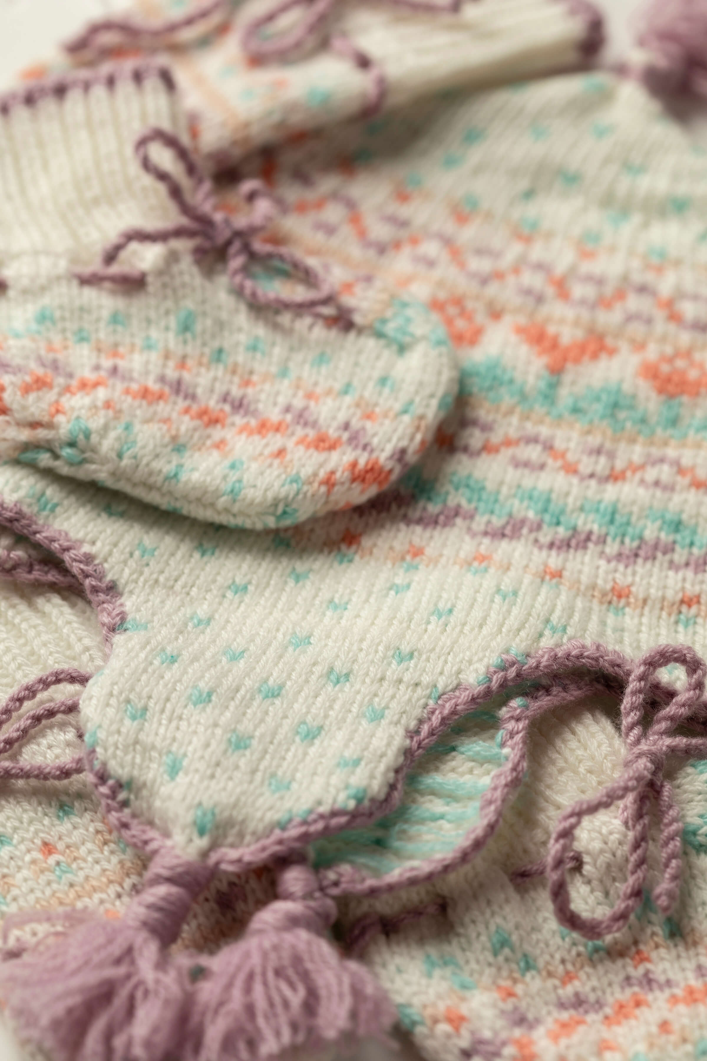 Johnstons of Elgin - Baby's Pink Fairisle Accessories Gift Set