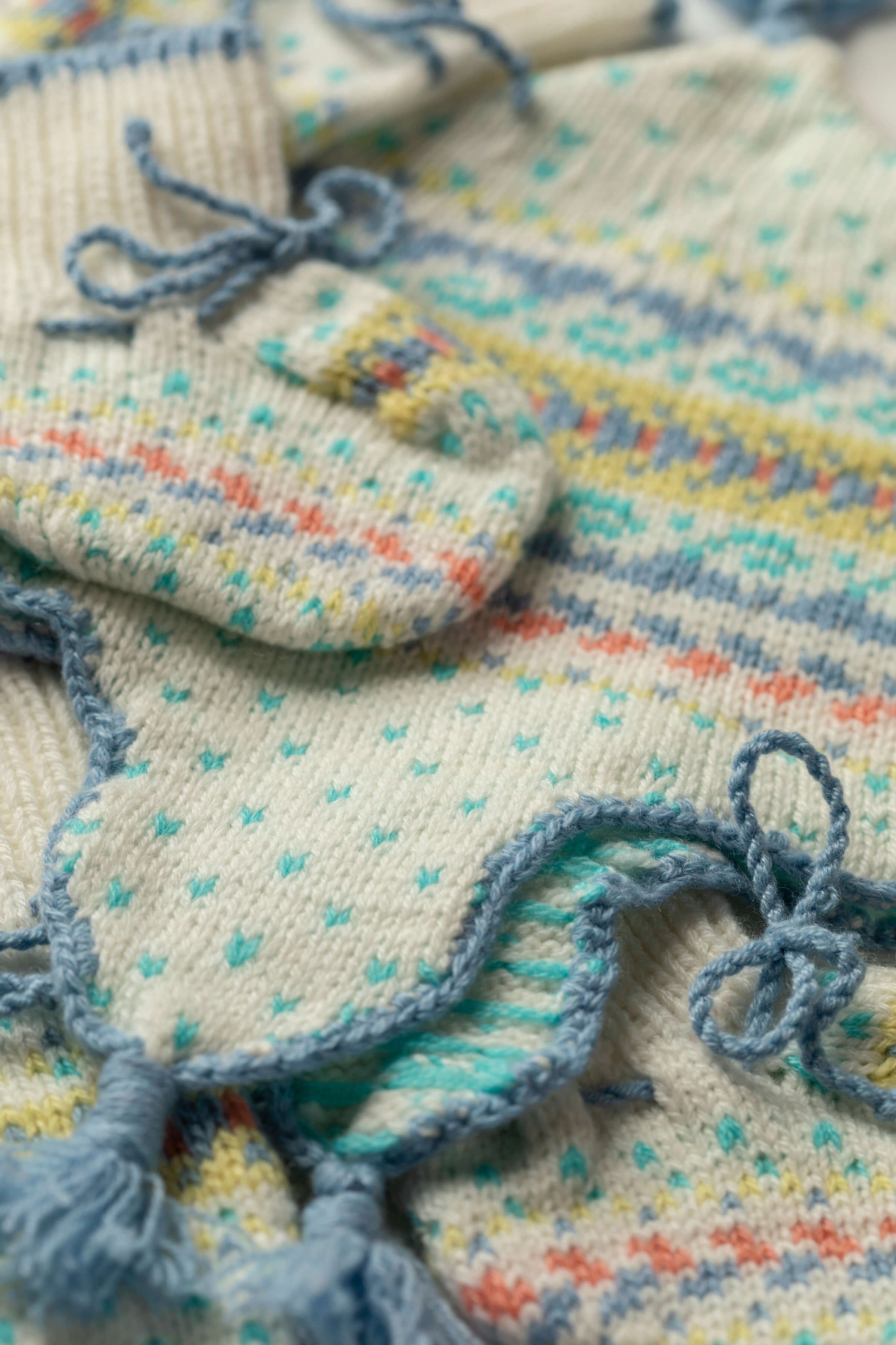 Johnstons of Elgin - Baby's Blue Fairisle Accessories Gift Set