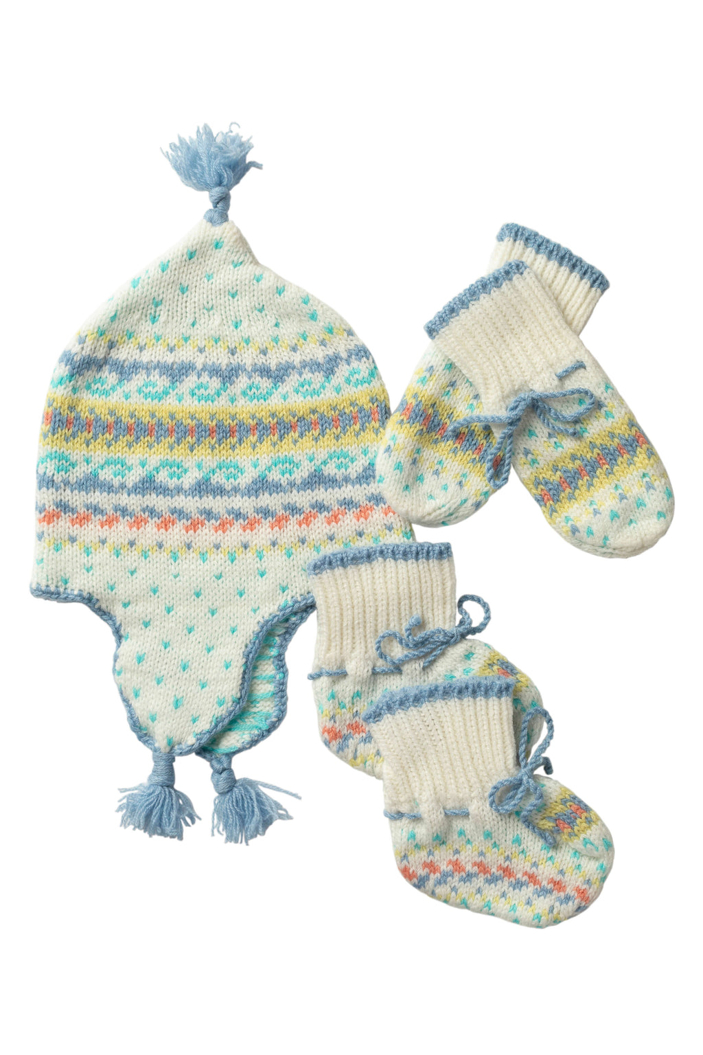 Johnstons of Elgin - Baby's Blue Fairisle Accessories Gift Set