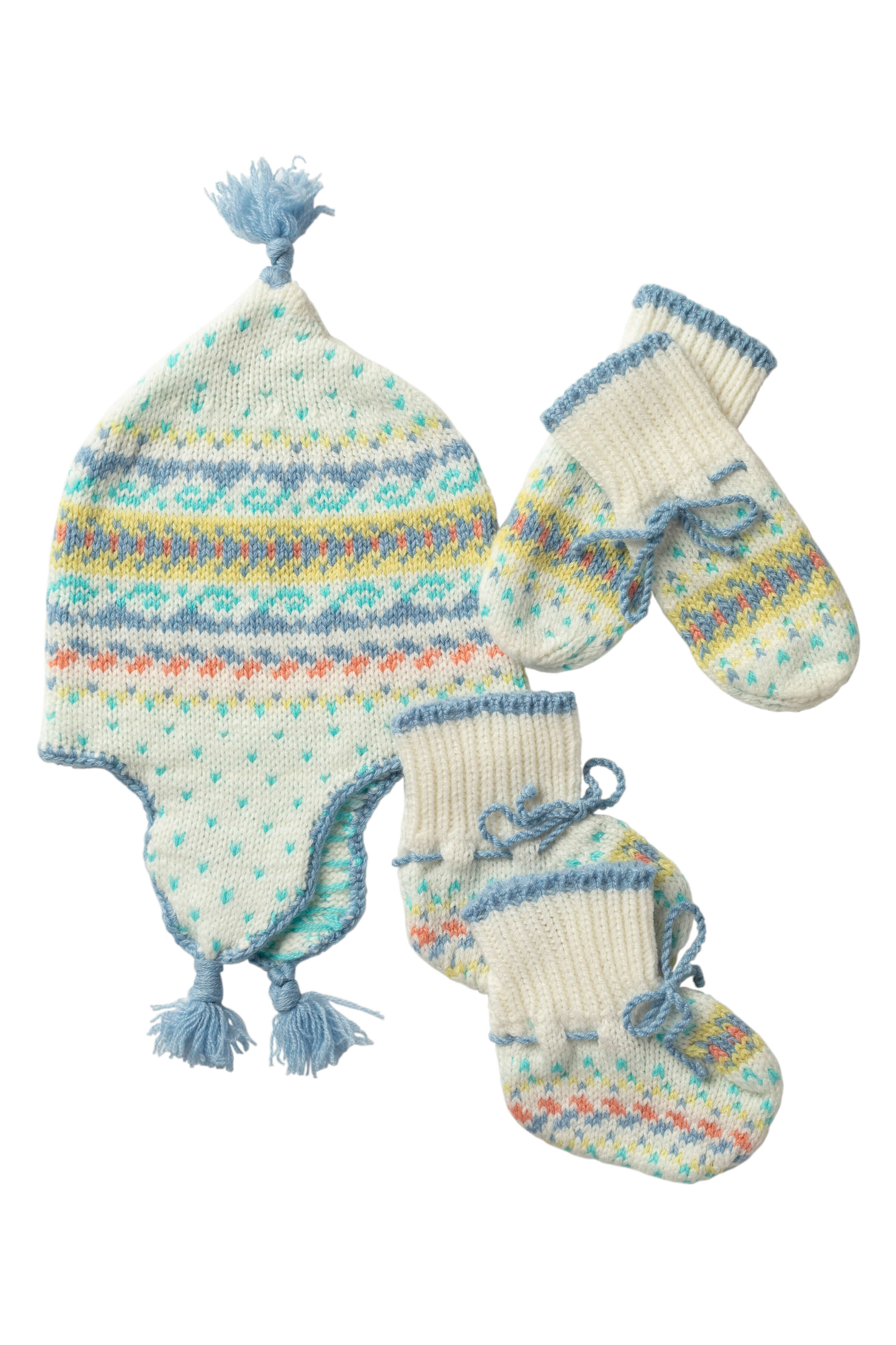Johnstons of Elgin - Baby's Blue Fairisle Accessories Gift Set