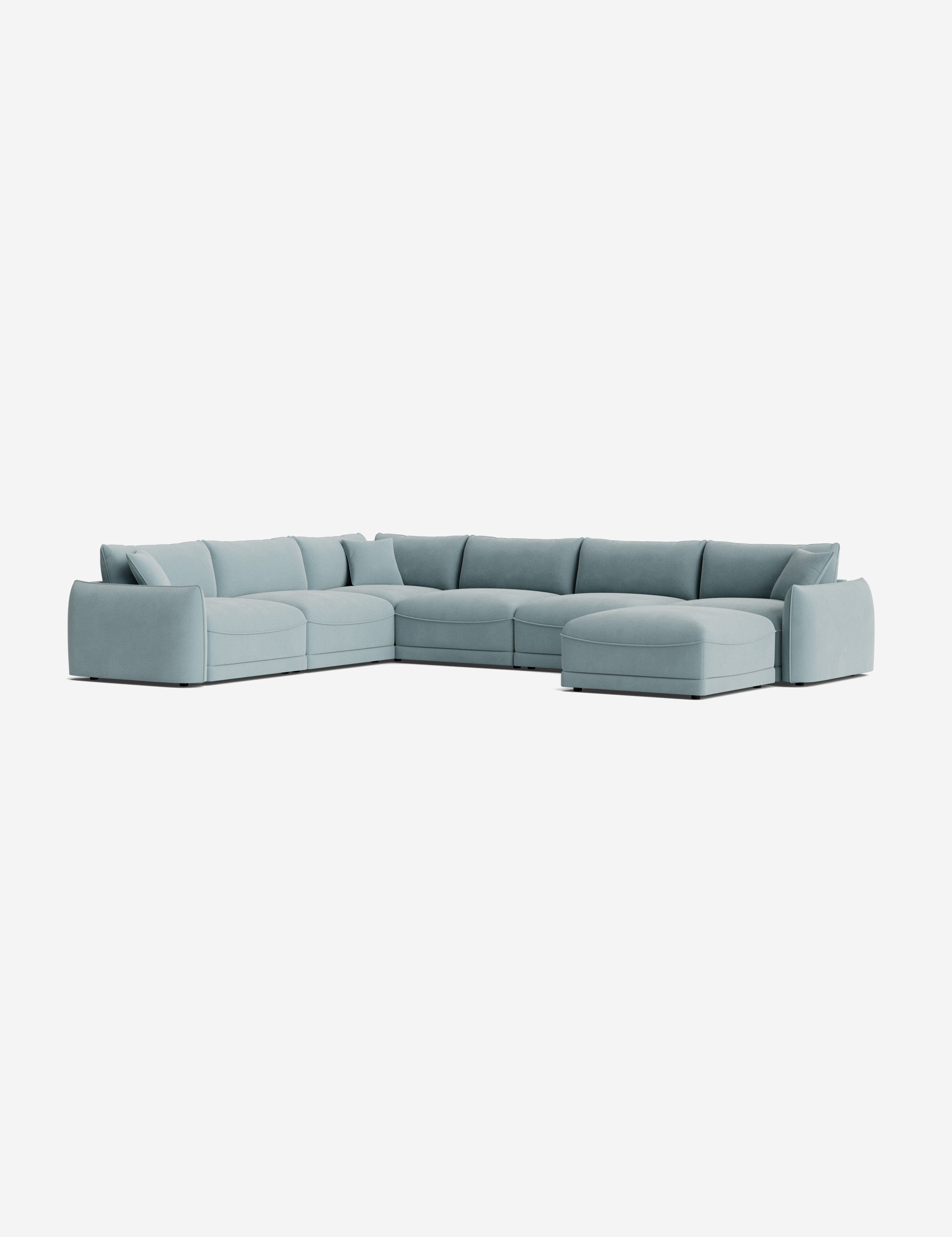 Lulu and Georgia - Balmer Modular Corner Sectional Sofa With Ottoman