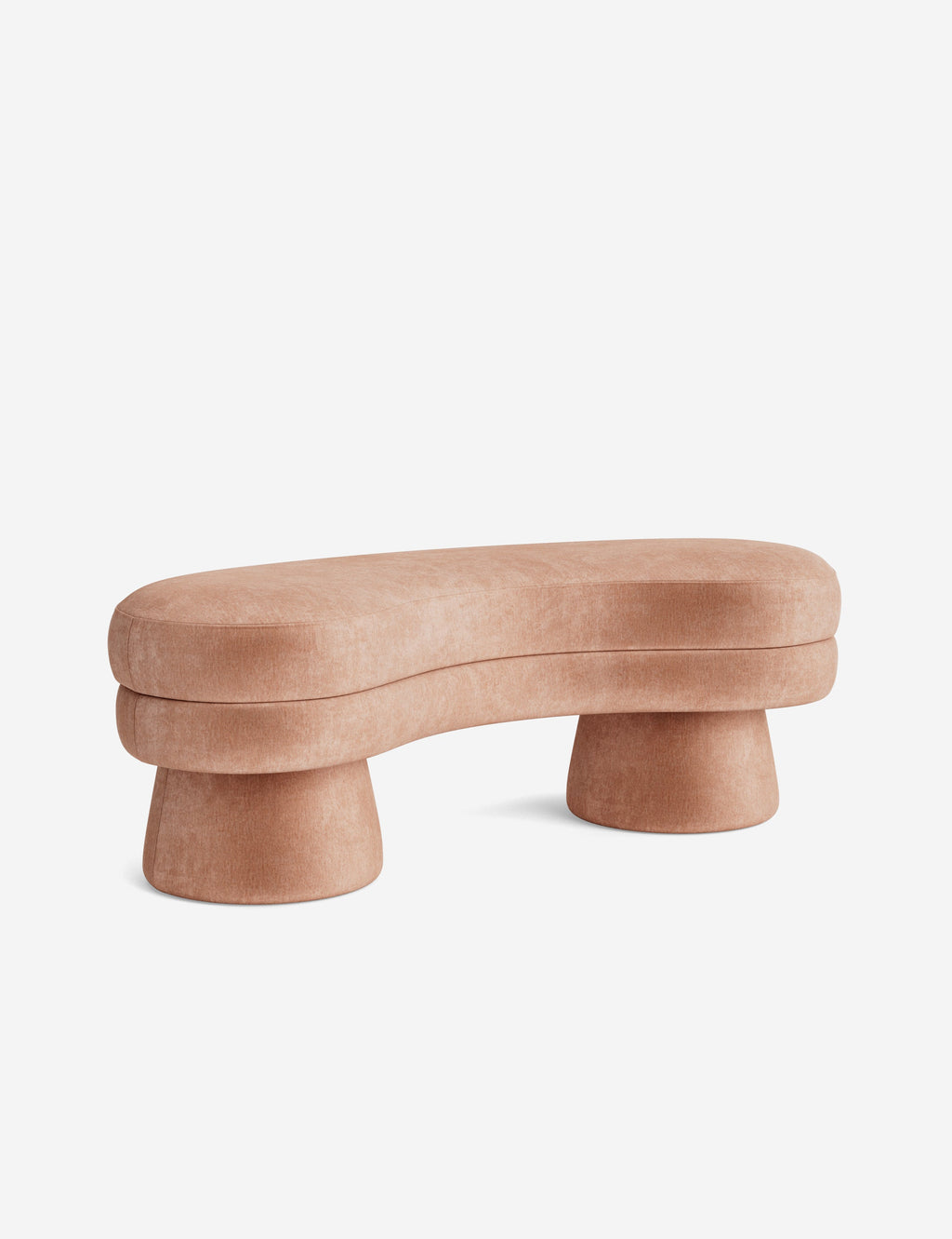 Lulu and Georgia - Open Box: Bellet Bench, Blush Performance Striated Velvet