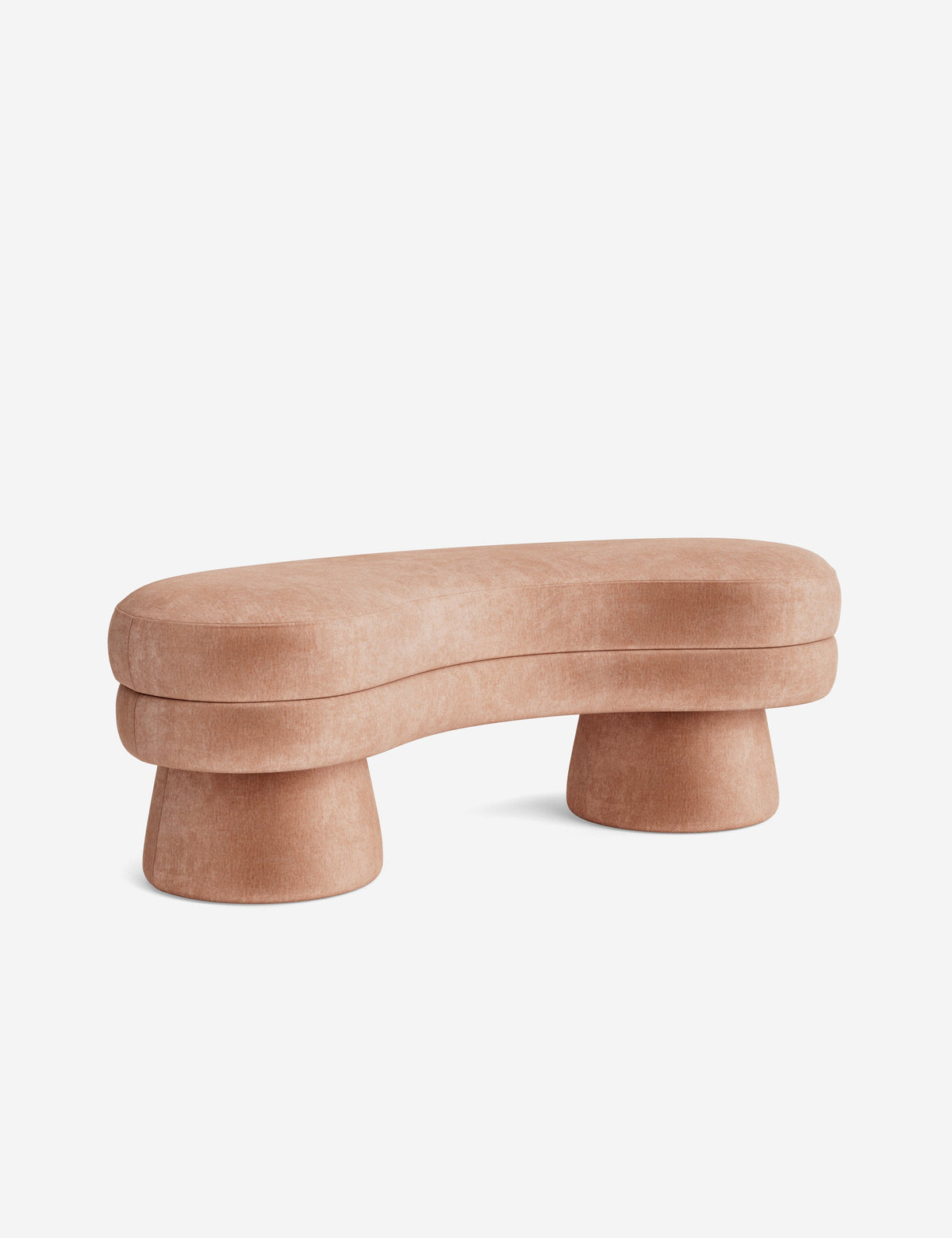 Lulu and Georgia - Open Box: Bellet Bench, Blush Performance Striated Velvet