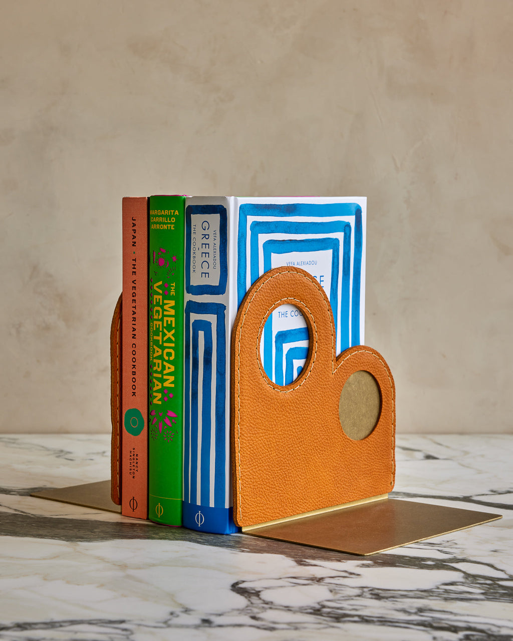 Lostine - Agatha Brass and Leather Bookends