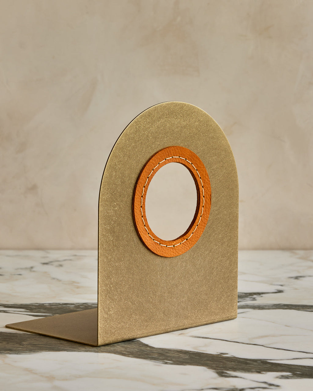 Lostine - Spencer Brass and Leather Bookends