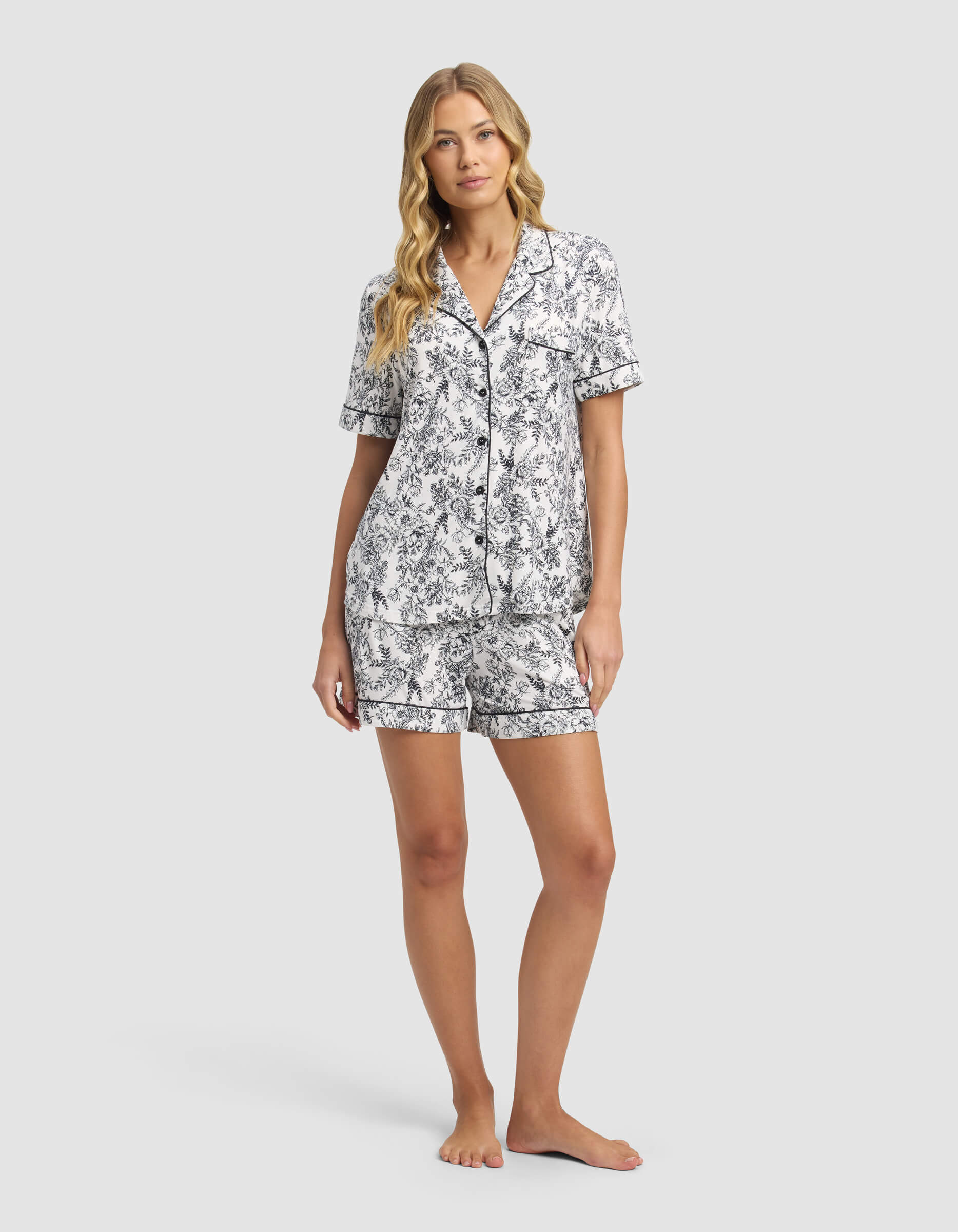 Cozy Earth - Women's Bamboo Stretch - Knit Short Sleeve Pajama Set