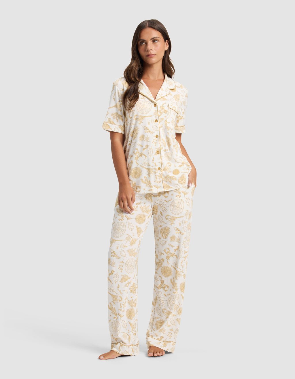 Cozy Earth - Women's Bamboo Stretch - Knit Short Sleeve & Pant Pajama Set - Last Chance