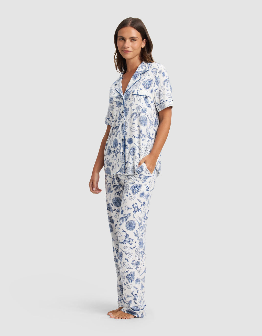 Cozy Earth - Women's Bamboo Stretch - Knit Short Sleeve & Pant Pajama Set - Last Chance