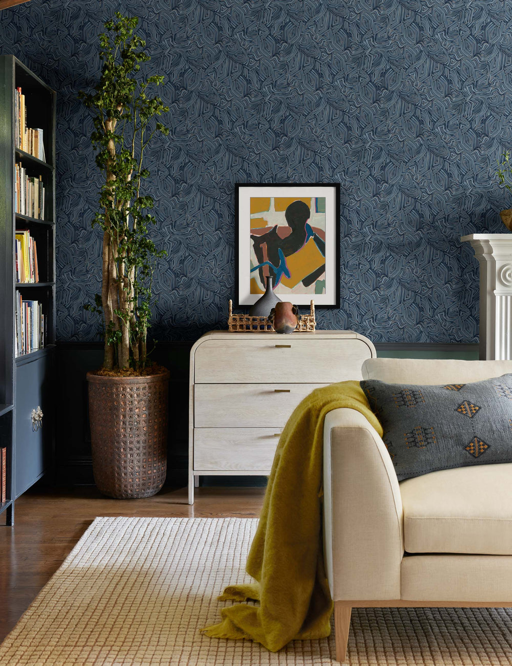 Lulu and Georgia - Indigo Lumbar Pillow