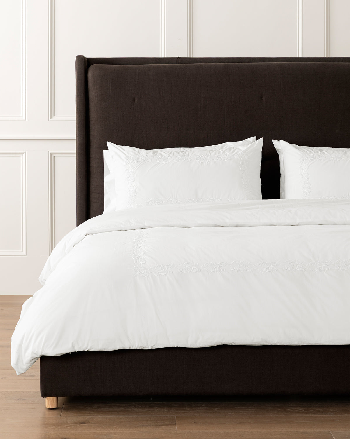 McGee & Co - Bianca Percale Embroidered Duvet Cover