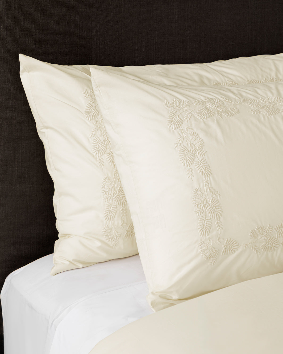 McGee & Co - Bianca Percale Embroidered Shams (Set of 2)