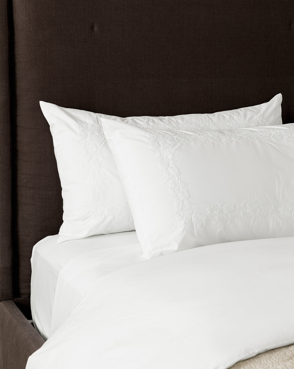 McGee & Co - Bianca Percale Embroidered Shams (Set of 2)