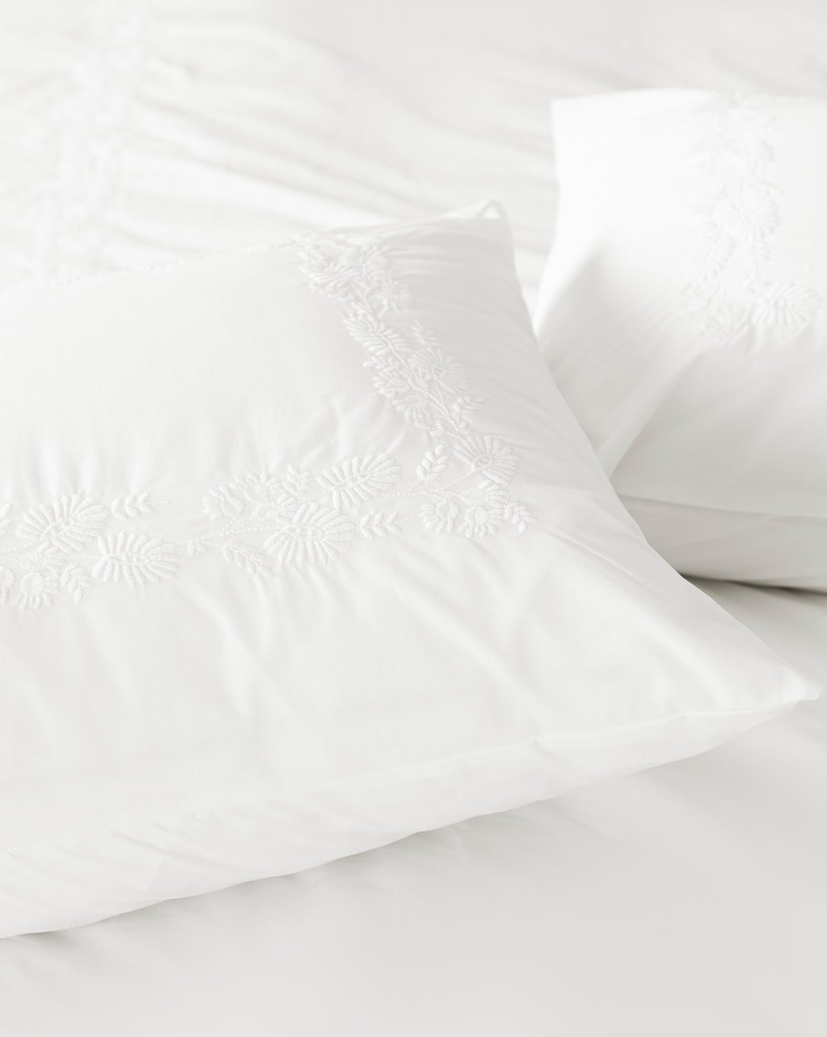 McGee & Co - Bianca Percale Embroidered Shams (Set of 2)