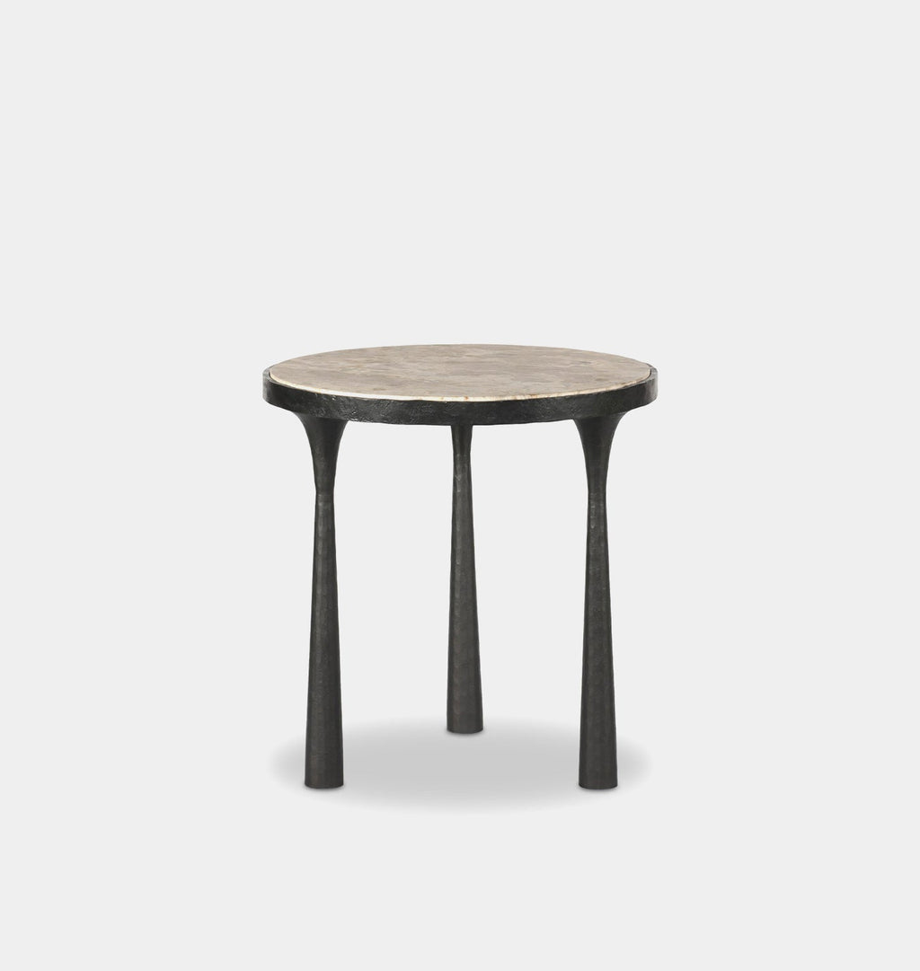 Amber Interiors - Billings Hammered Iron End Table