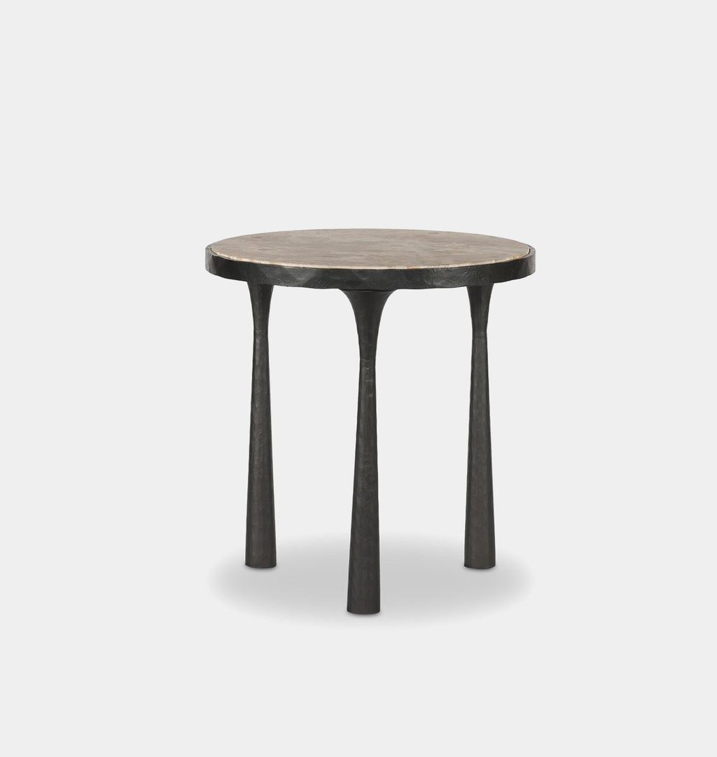Amber Interiors - Billings Hammered Iron End Table