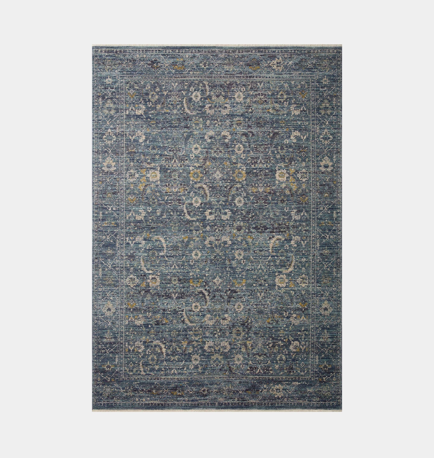 Amber Interiors - Bradbury BRU - 03 Ocean / Gold Area Rug