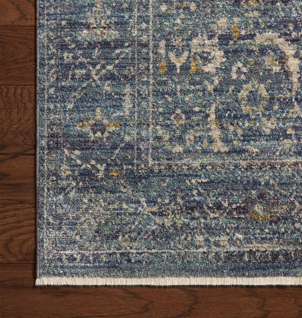 Amber Interiors - Bradbury BRU - 03 Ocean / Gold Area Rug