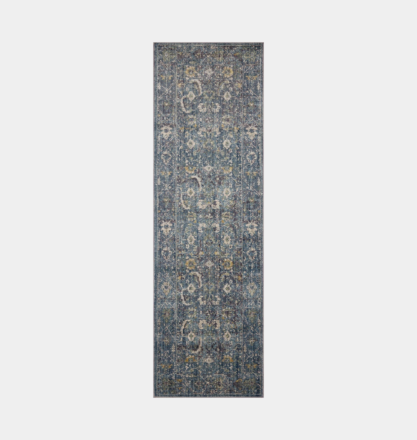 Amber Interiors - Bradbury BRU - 03 Ocean / Gold Area Rug