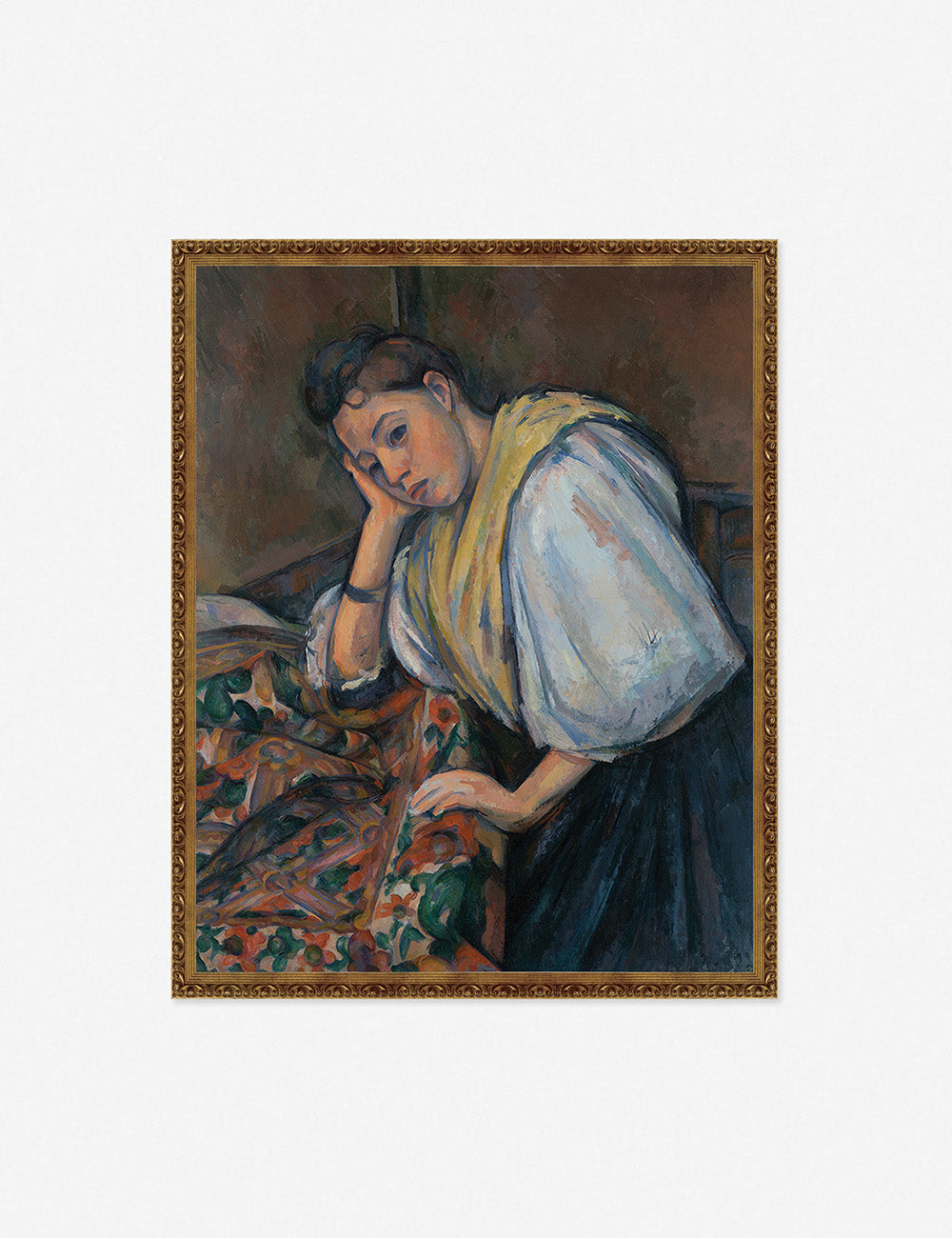 Lulu and Georgia - Young Italian Woman at a Table Wall Art by Paul Cezanne